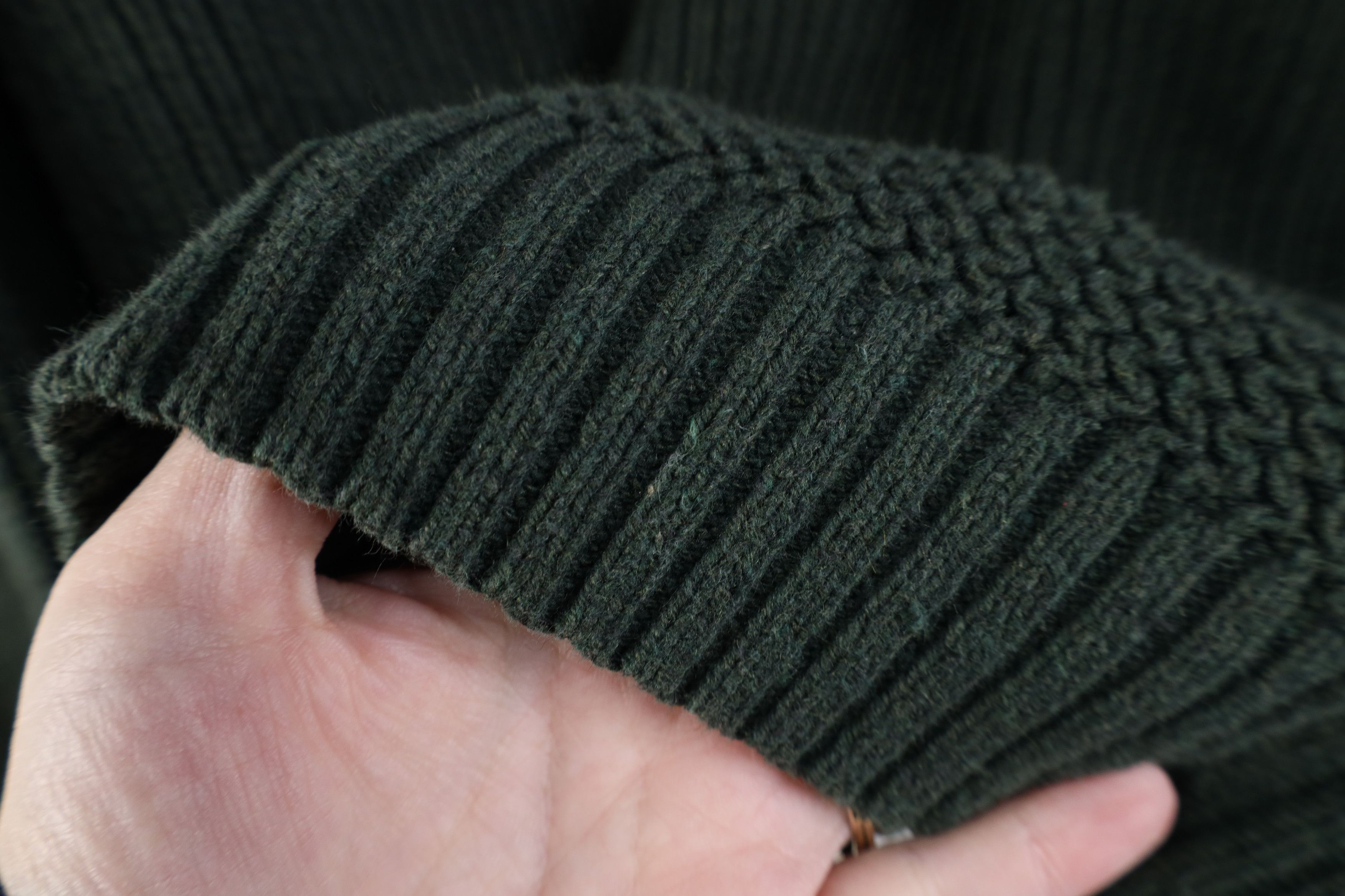Vintage Vintage 90s Streetwear Ribbed Knit Henley Sweater Green USA Size US L / EU 52-54 / 3 - 8 Thumbnail