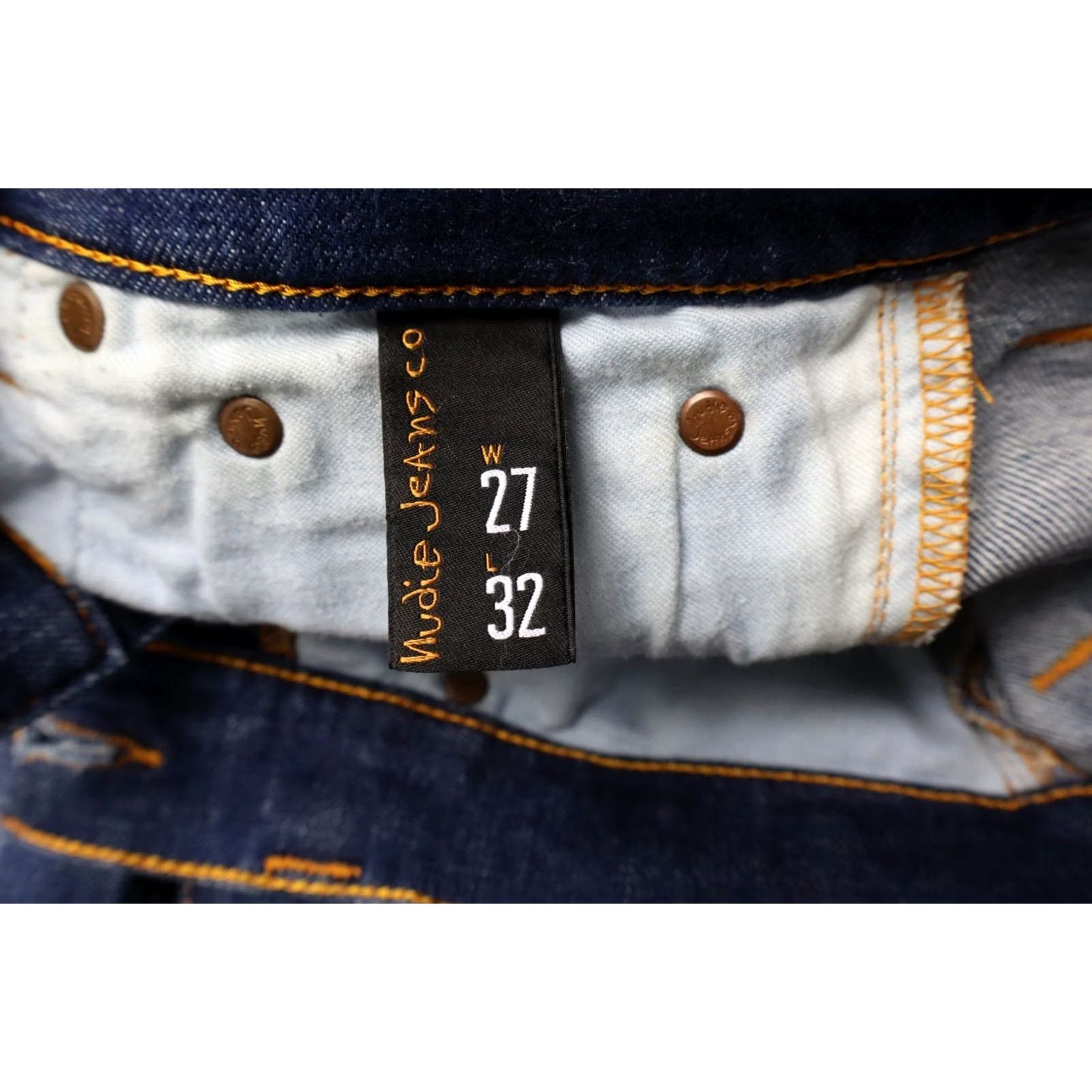 Vintage NUDIE Thin Finn Org. Cloudy Blue Jeans Men's W27/L32 Stretch Blue Size US 27 - 5 Thumbnail