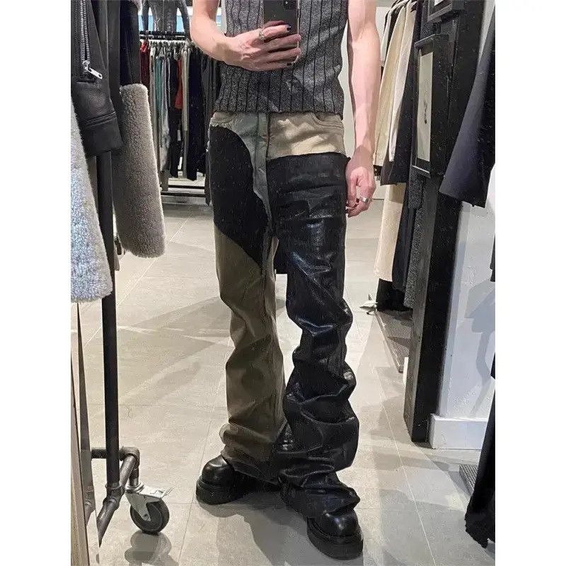 Japanese Brand Retro loose patchwork coated jeans Size US 30 / EU 46 - 2 Thumbnail