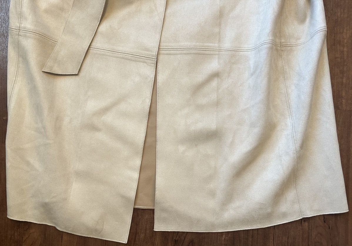 H&M H&M Women’s Faux Suede Coat Long XS Beige Size XS / US 0-2 / IT 36-38 - 2 Thumbnail