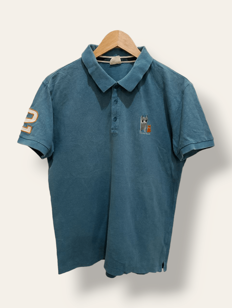 image of Em Polham No 2 Embroidered Polo T-Shirt, Men's (Size Large)
