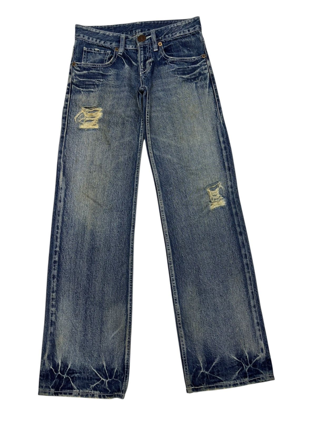 Kapital Cocolulu Slim Regular Clawmark Distressed Denim Jeans Size US 30 / EU 46 - 3 Thumbnail