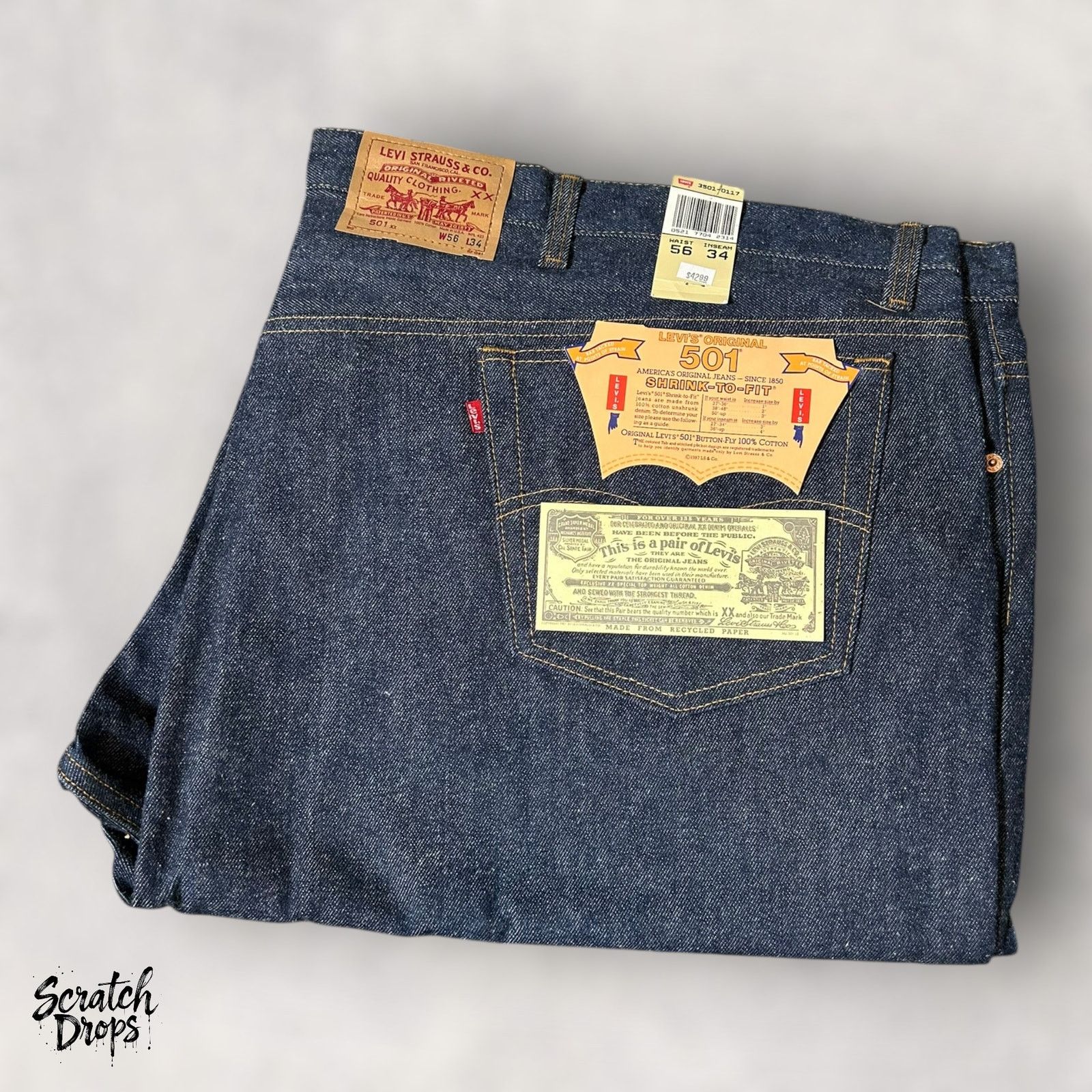Levi's Vintage Levi’s 501xx Shrink-to-Fit Jeans USA W58 L34 501 NWT Size US 42 / EU 58 - 1 Thumbnail