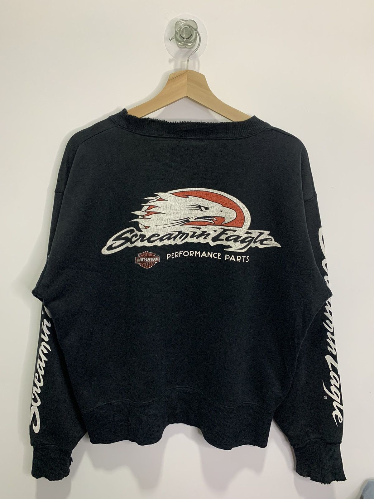 Harley Davidson Vintage Harley Davidson Distress Sweatshirt Size US L / EU 52-54 / 3 - 1 Thumbnail