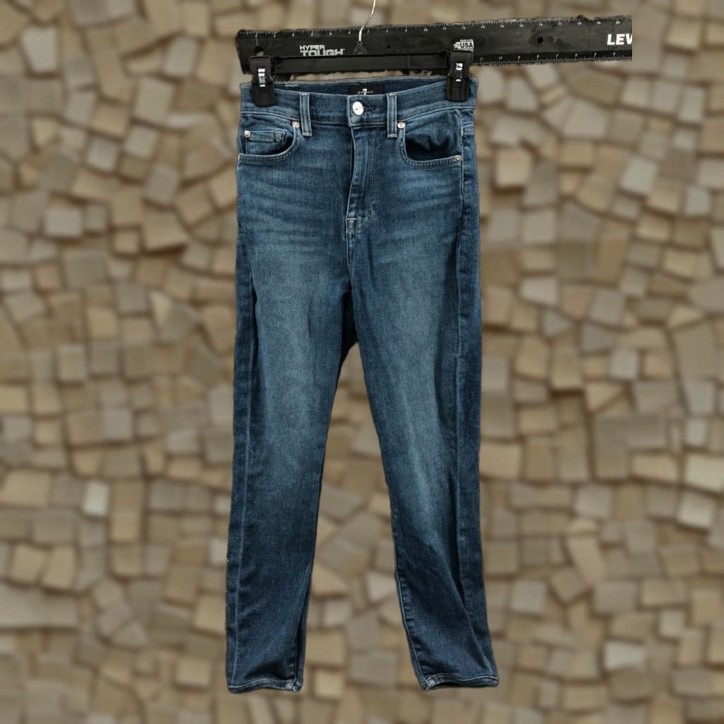 7 For All Mankind 7 For All Mankind The High Waist Ankle Skinny Jeans Womens Blue Size 25 Regular Waist 25 Inseam 25 Denim Cotton Jeans Color Blue Size 42" / US 20 - 1 Thumbnail