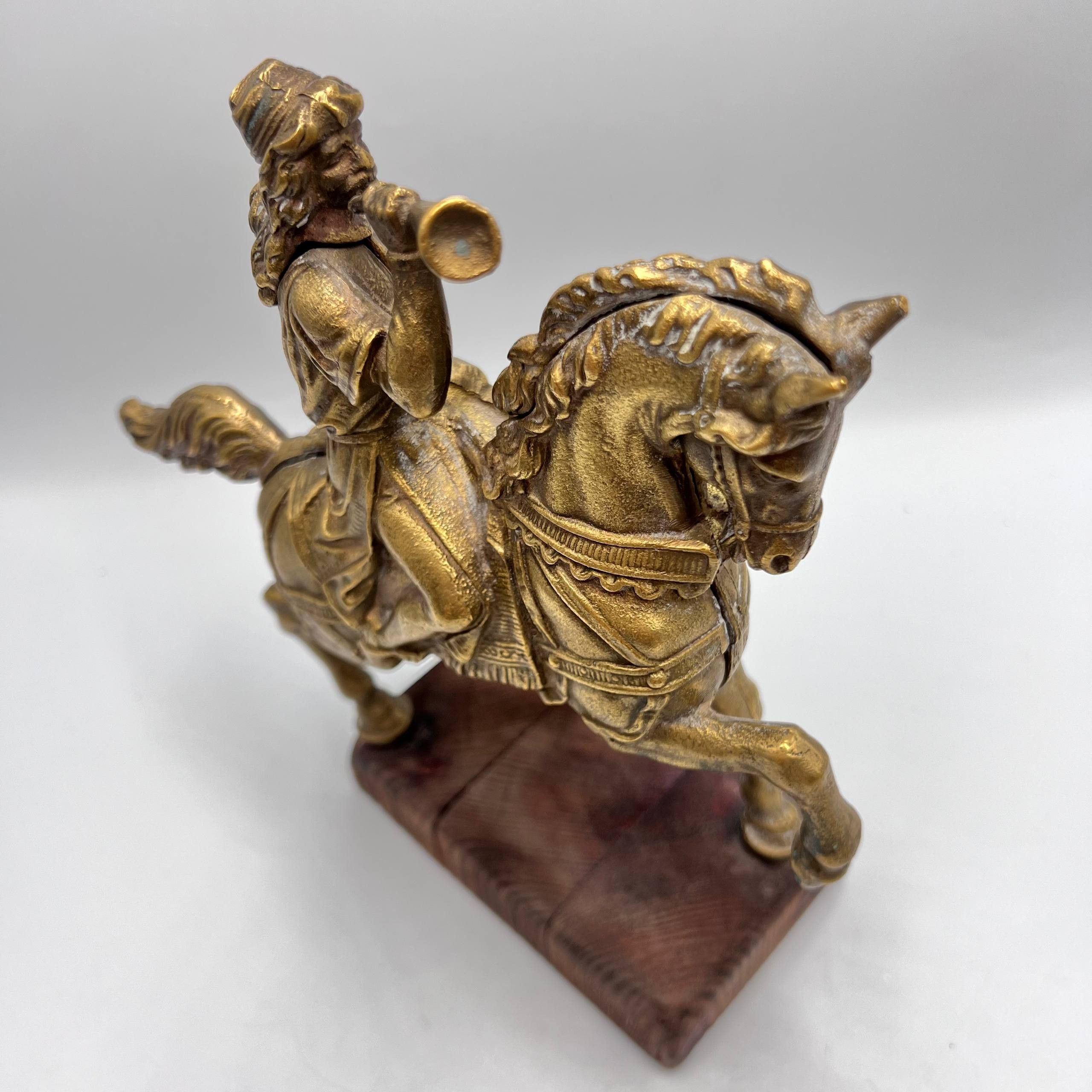Vintage Vintage Brass Figurine Horse Rider Warrior Statue Medieval Size ONE SIZE - 5 Thumbnail