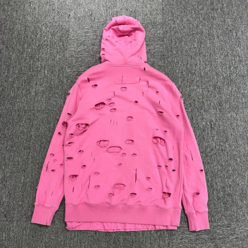 Givenchy Givenchy Pink Distressed Hollowed-Out Hooded Sweater Size US XS / EU 42 / 0 - 5 Thumbnail
