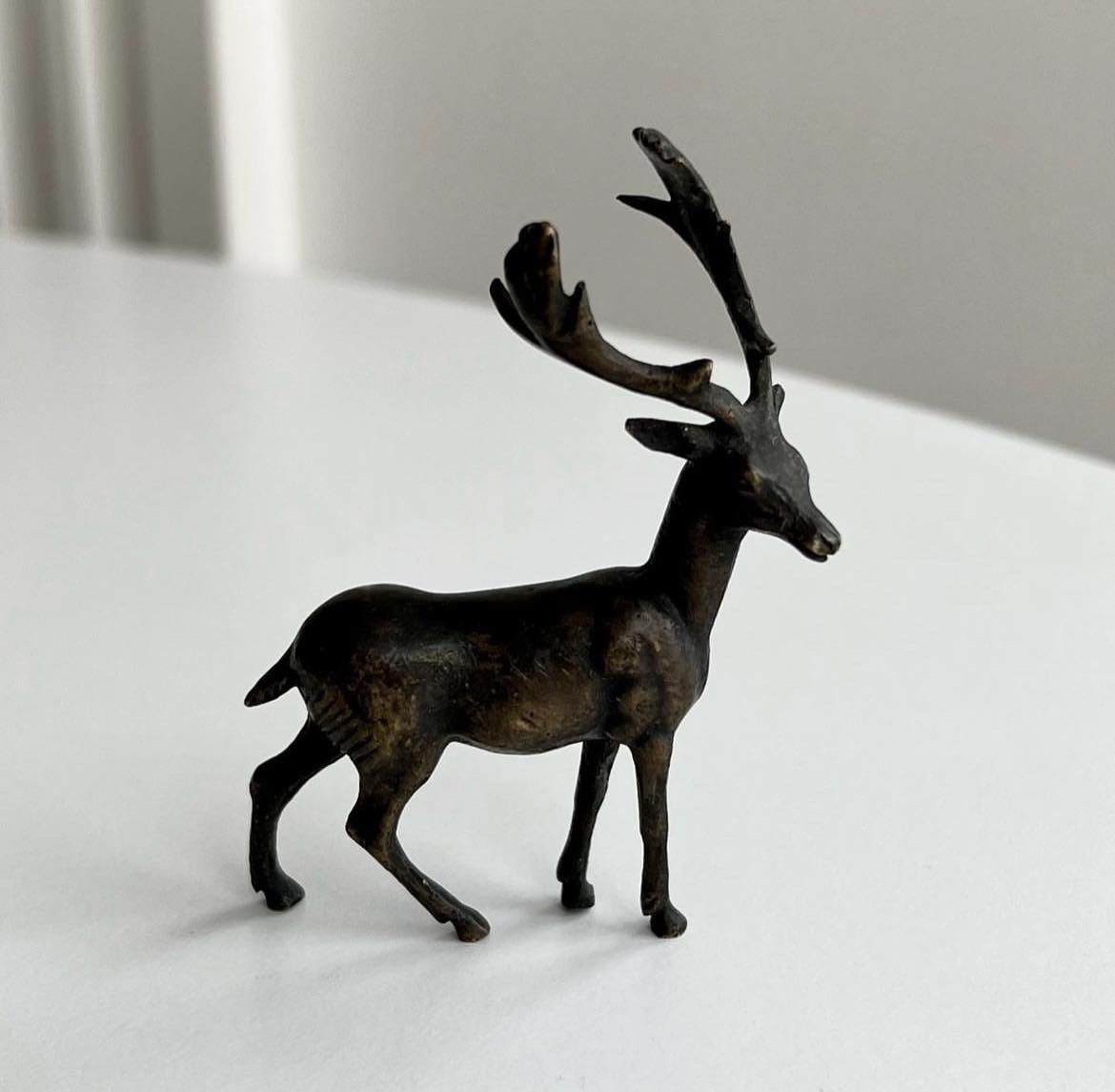 Vintage 1950's Vintage Bronze Miniature Figure Deer Gazelles Europe Size ONE SIZE - 5 Thumbnail
