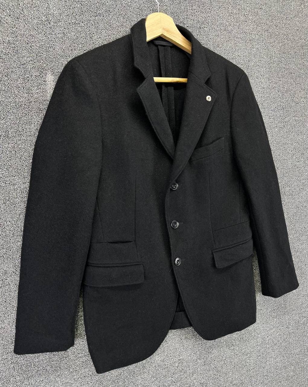 Lemaire × Uniqlo Lemaire Uniqlo Button Up Wool Black Jacket Size S / US 4 / IT 40 - 2 Thumbnail
