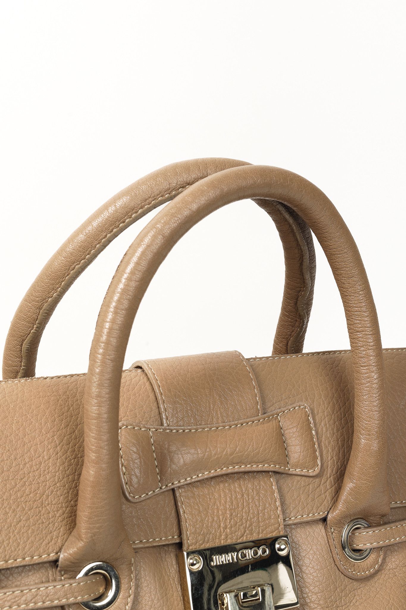 Jimmy Choo Jimmy Choo Grainy Calf Large Rosalie Satchel Bag in Nude Size ONE SIZE - 8 Thumbnail