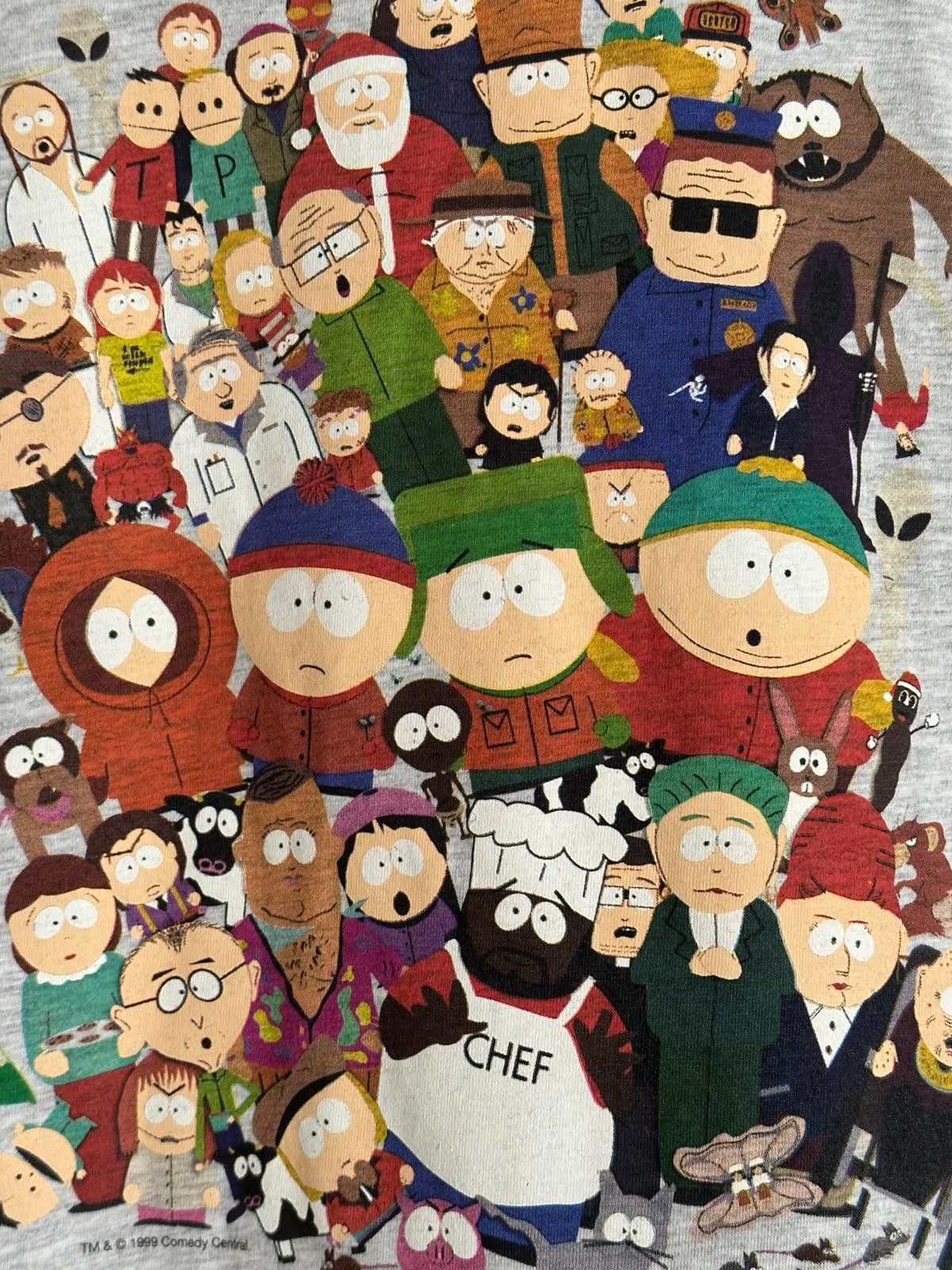 Vintage South Park 1999 Comedy Central Grey Tee Shirt Size US M / EU 48-50 / 2 - 6 Thumbnail