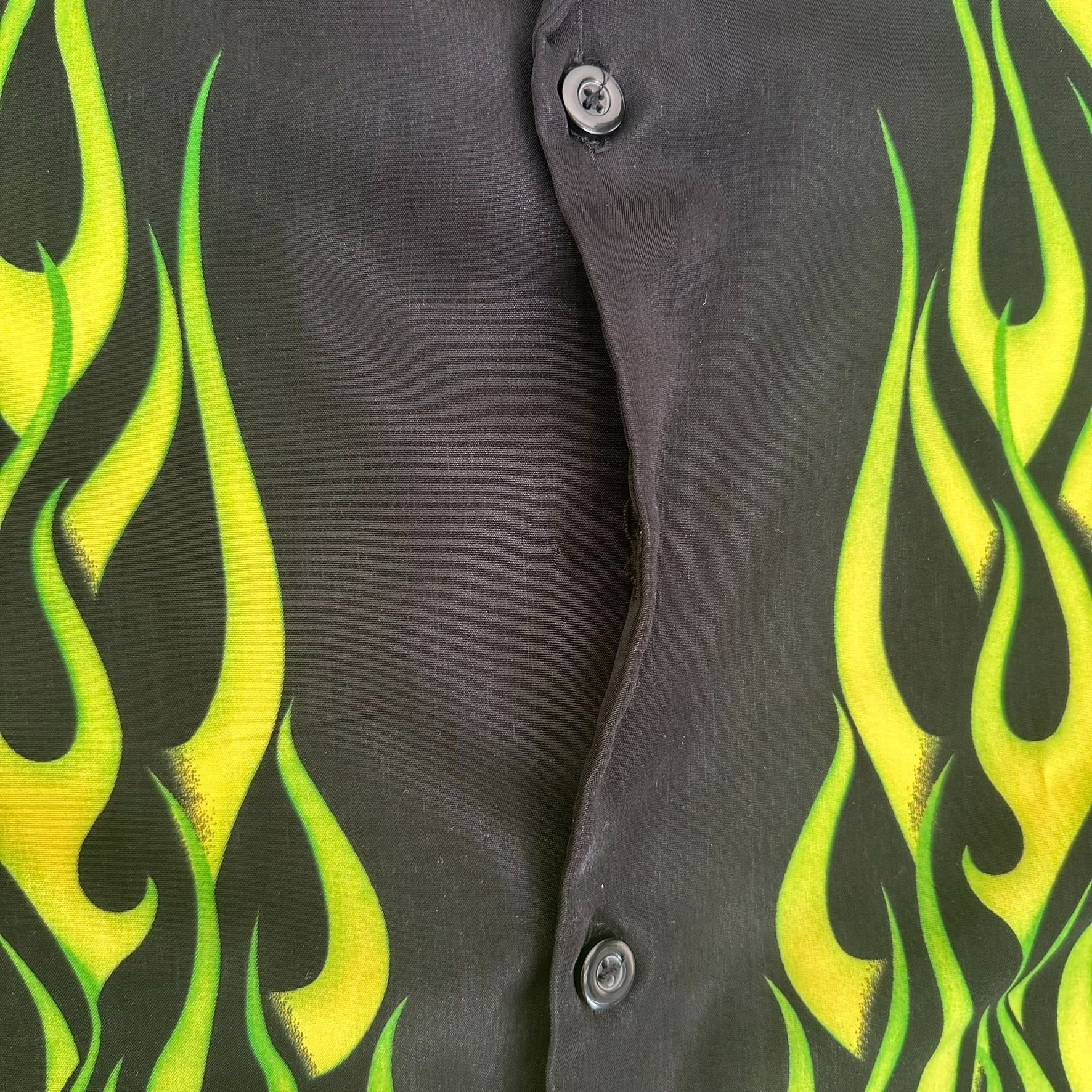 Vintage Vintage Y2K Sapphire Lounge Neon Flame Shirt Cyber Goth Skat Size US M / EU 48-50 / 2 - 5 Thumbnail