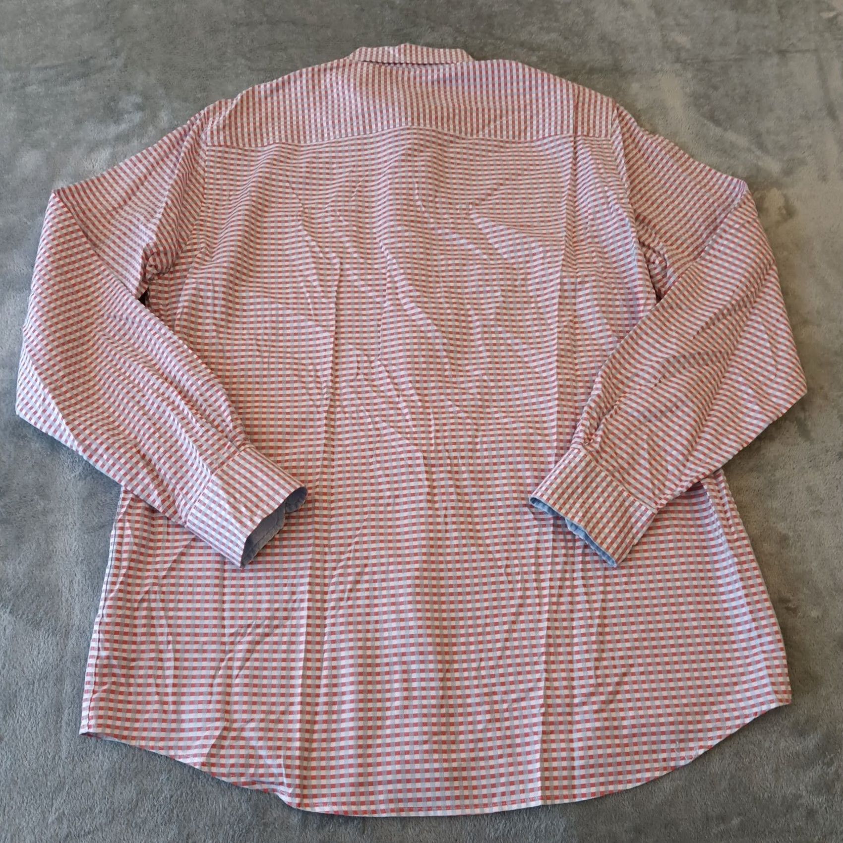 Johnston & Murphy Johnston & Murphy Shirt Mens Medium Orange Plaid Long Sleeve Button-Up Size US M / EU 48-50 / 2 - 2 Thumbnail