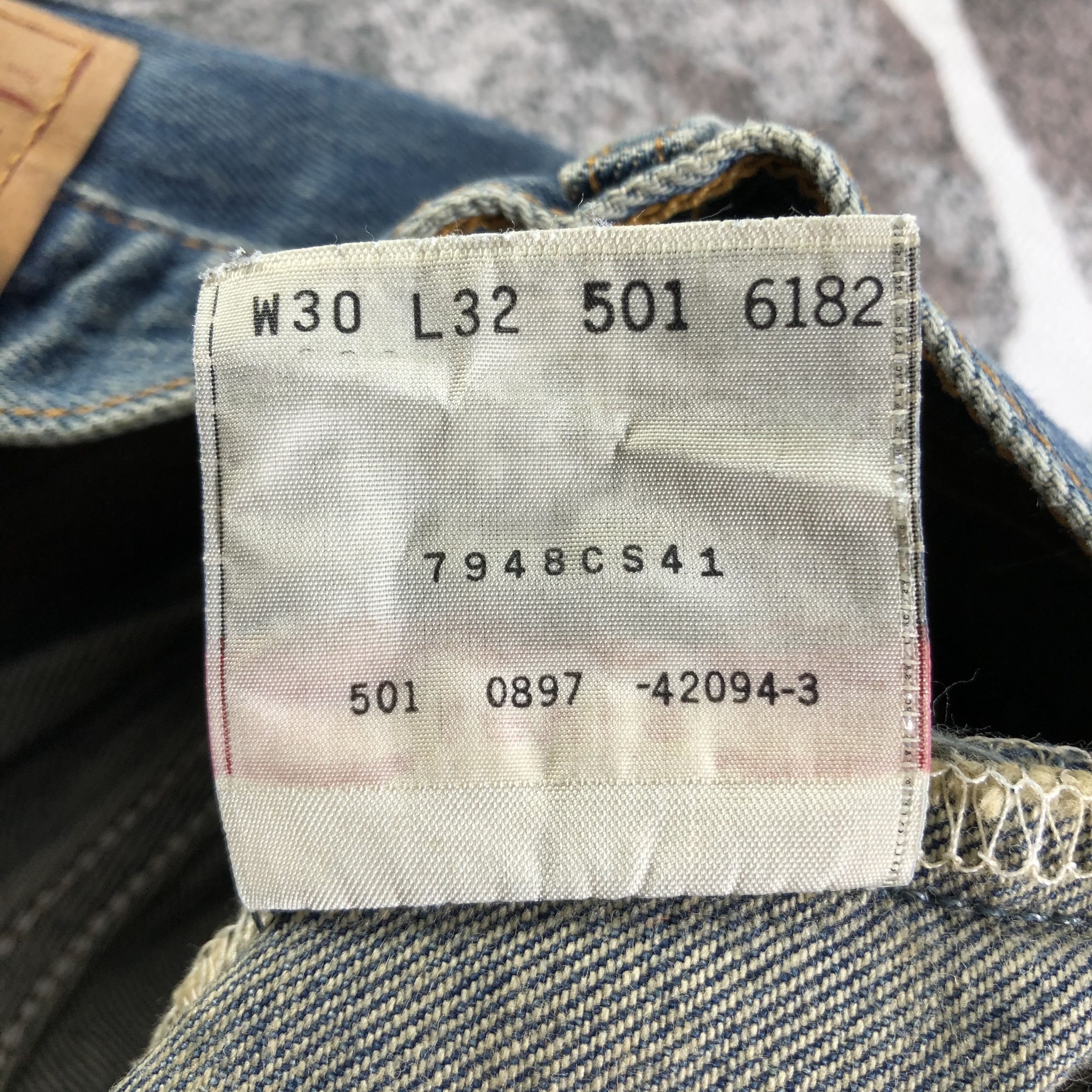 Levi's Vintage 90s Levis 501 Jeans Patchwork Denim KJ2516 Size US 30 / EU 46 - 10 Thumbnail