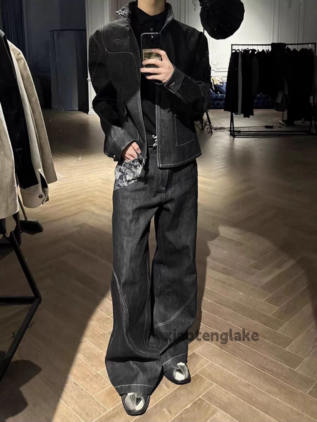 Jean Unisex outdoor punk grunge flared loose baggy jeans Size US 34 / EU 50 - 1 Thumbnail