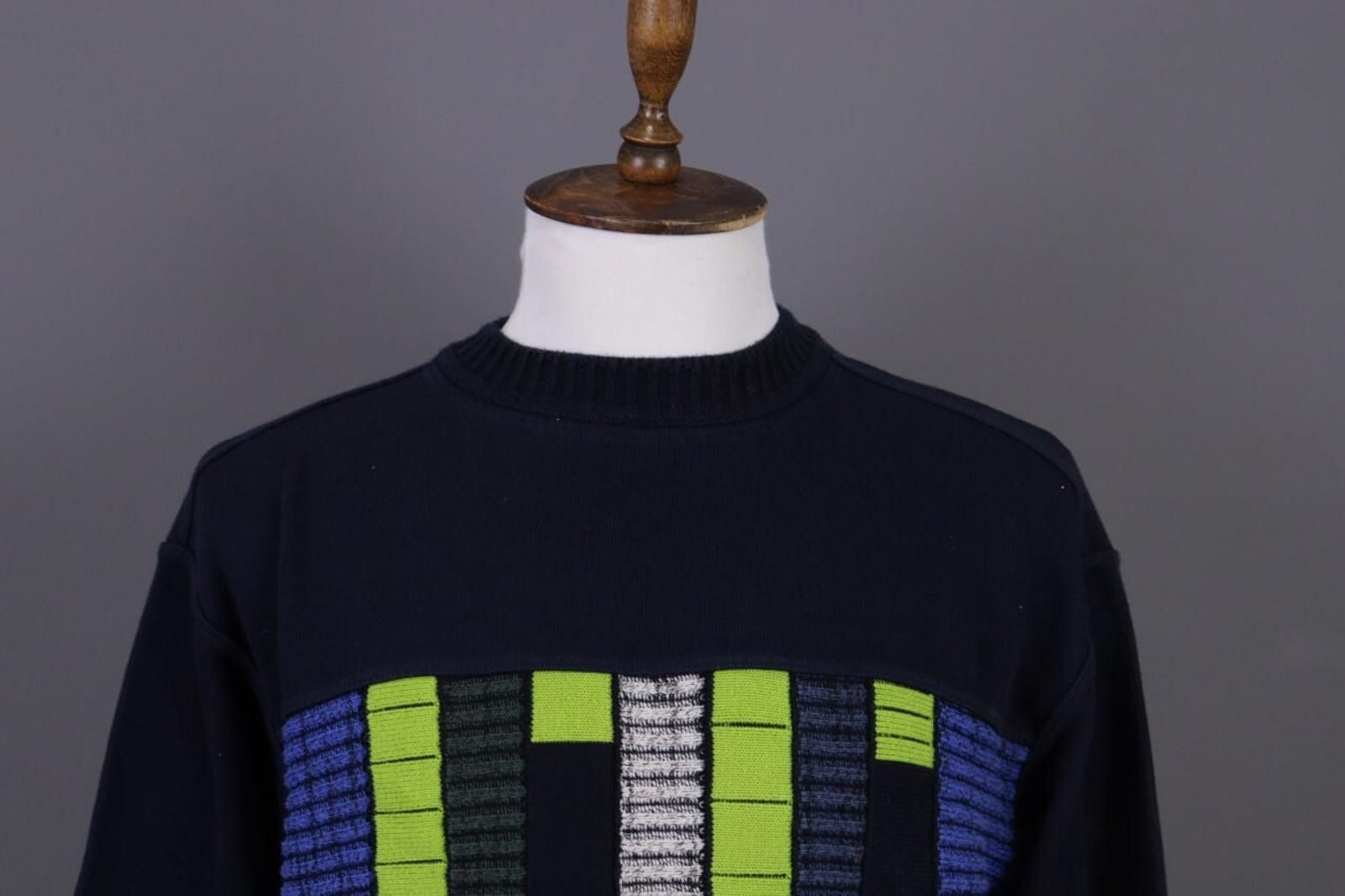 Carlo Colucci Carlo Colucci Sport Black Cotton Knit Sweater Size M Size US M / EU 48-50 / 2 - 2 Thumbnail
