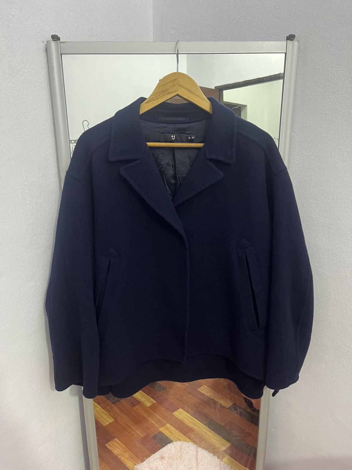 Jil Sander × Uniqlo Uniqlo +J Jil Sander Navy Wool Boxy Jacket Size US L / EU 52-54 / 3 - 1 Thumbnail