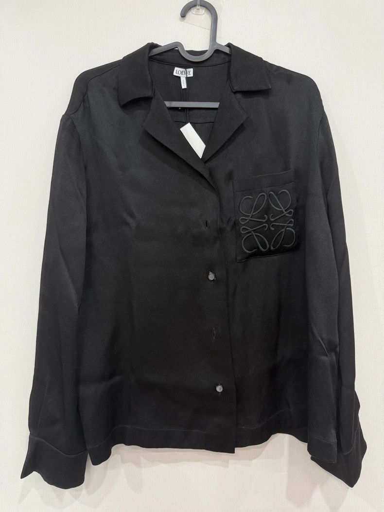 Loewe Black Silk Button-Up Shirt