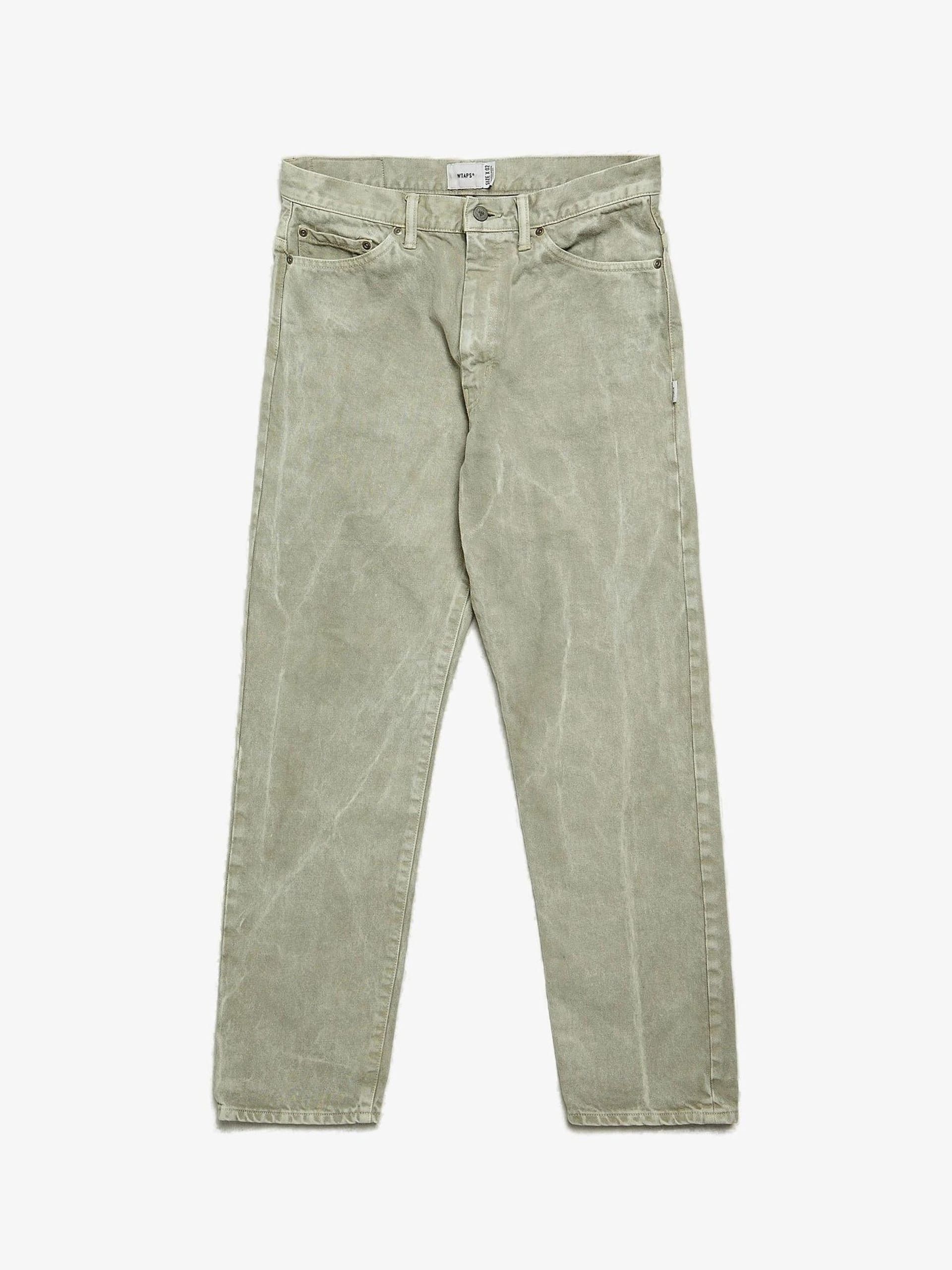 image of Wtaps Light Gray Washed Blues Baggy Cotton Jeans in Grey, Men's (Size 33)