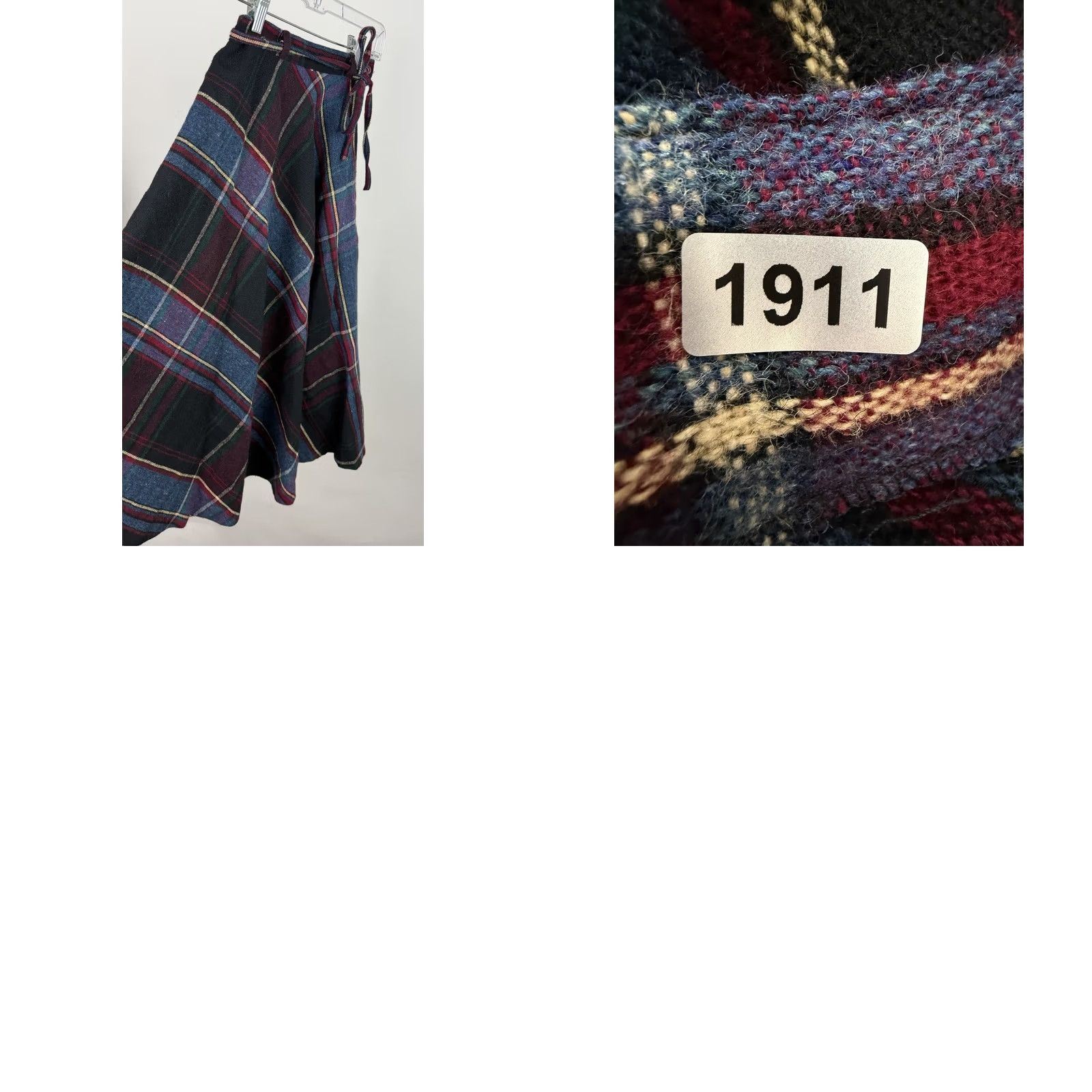 Vintage Vintage Plaid Midi Skirt Womens XXS 22" High Waist Wool Blend Fuzzy Tartan 70s Size 24" / US 00 / IT 34 - 8 Thumbnail