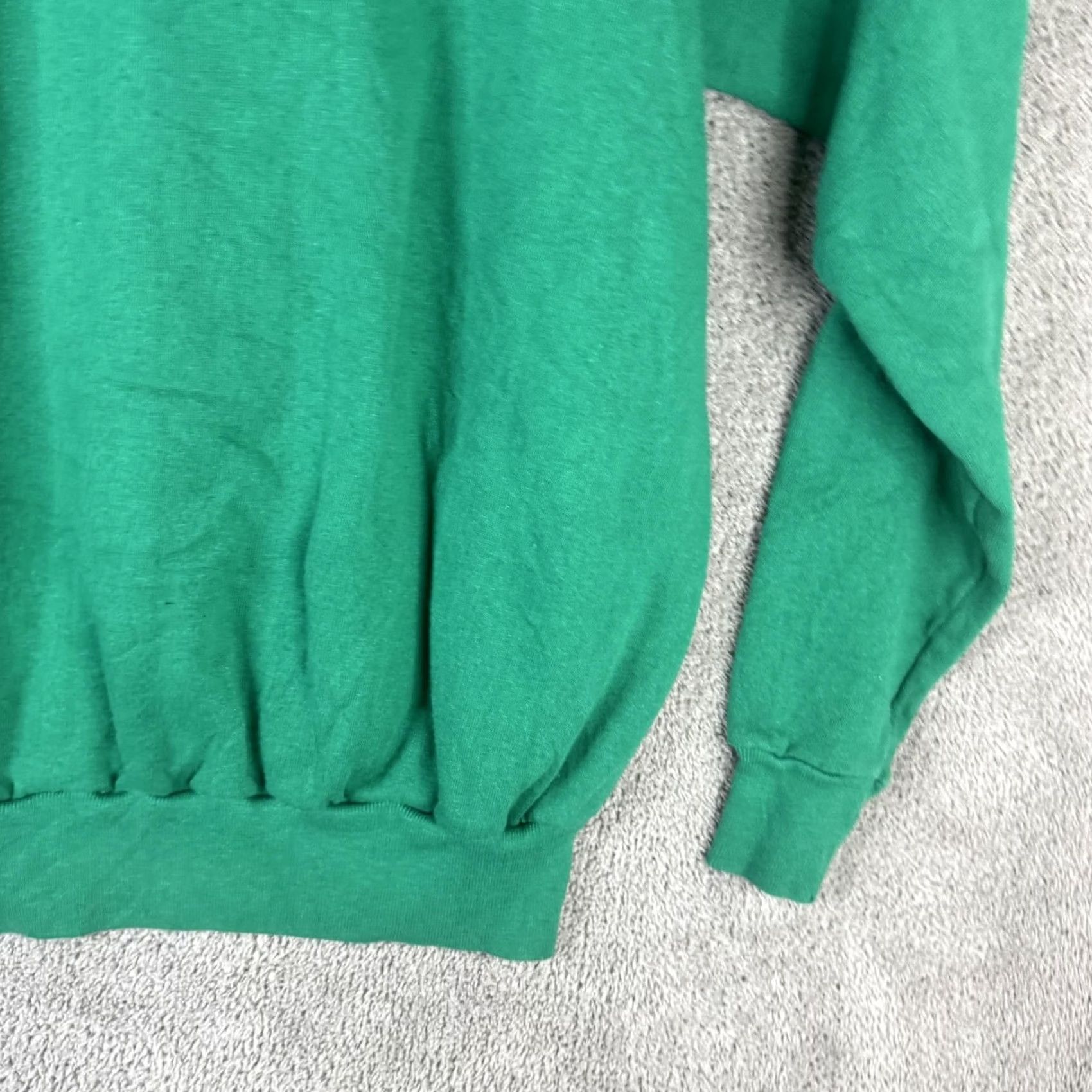 Vintage Solid Basic Sweatshirt Mens XL Green Fleece Crewneck Pullover Raglan USA Made Size US XL / EU 56 / 4 - 3 Thumbnail