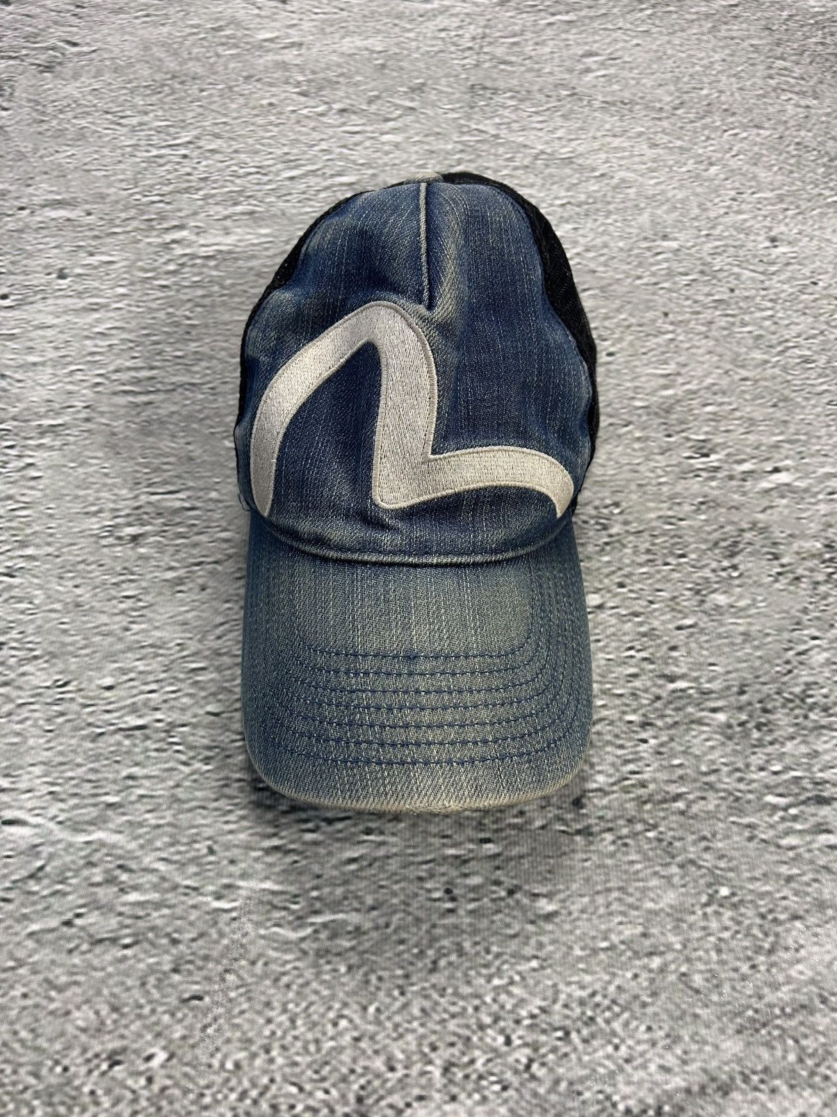 Evisu × Palace Palace x Evisu Dice Mesh Trucker Light Wash | Grailed