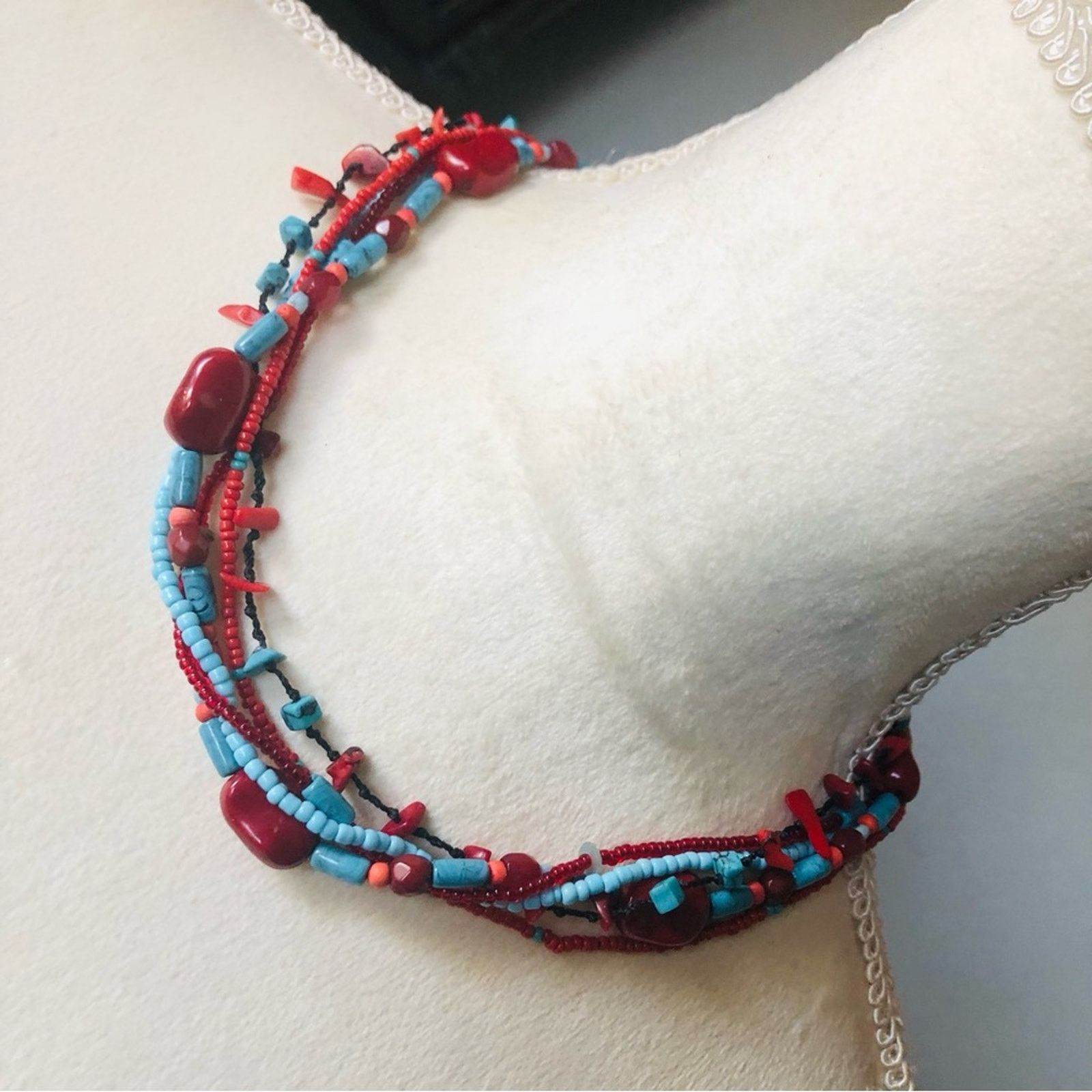 Jewelry Southwestern faux red coral and howlite jewelry set Size ONE SIZE - 1 Thumbnail