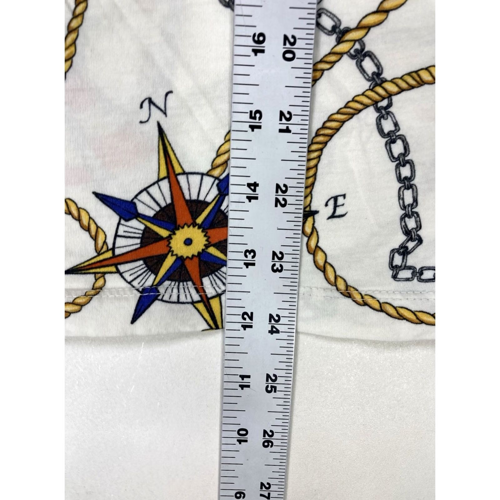 Zara Zara T-Shirt Men Small Short Sleeve Graphic Print Nautical All Over White Crew Neck Logo Size US S / EU 44-46 / 1 - 7 Thumbnail