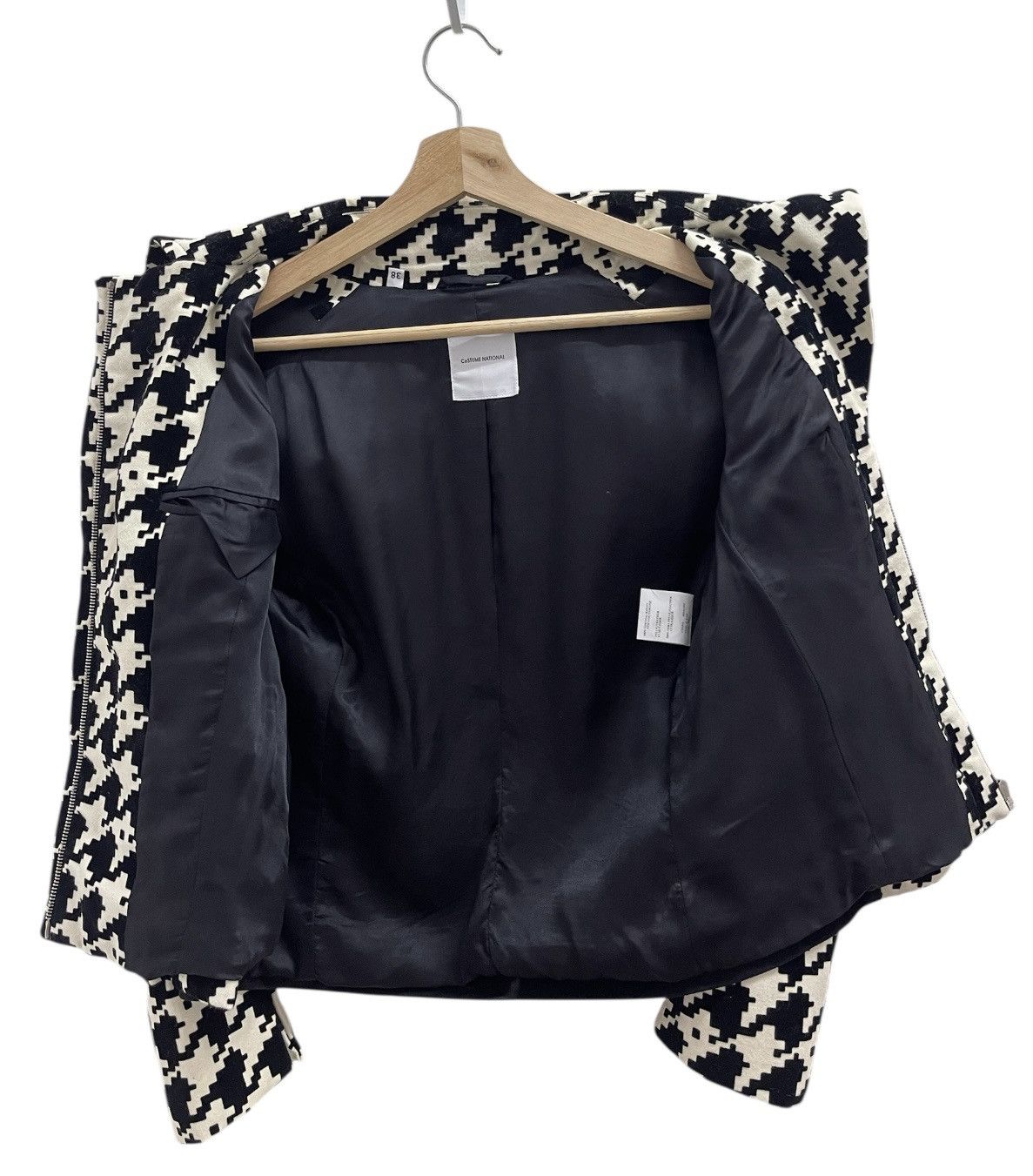 Costume National Costume National Asymmetrical Zip Wool Leather Jacket Size XS / US 0-2 / IT 36-38 - 10 Thumbnail