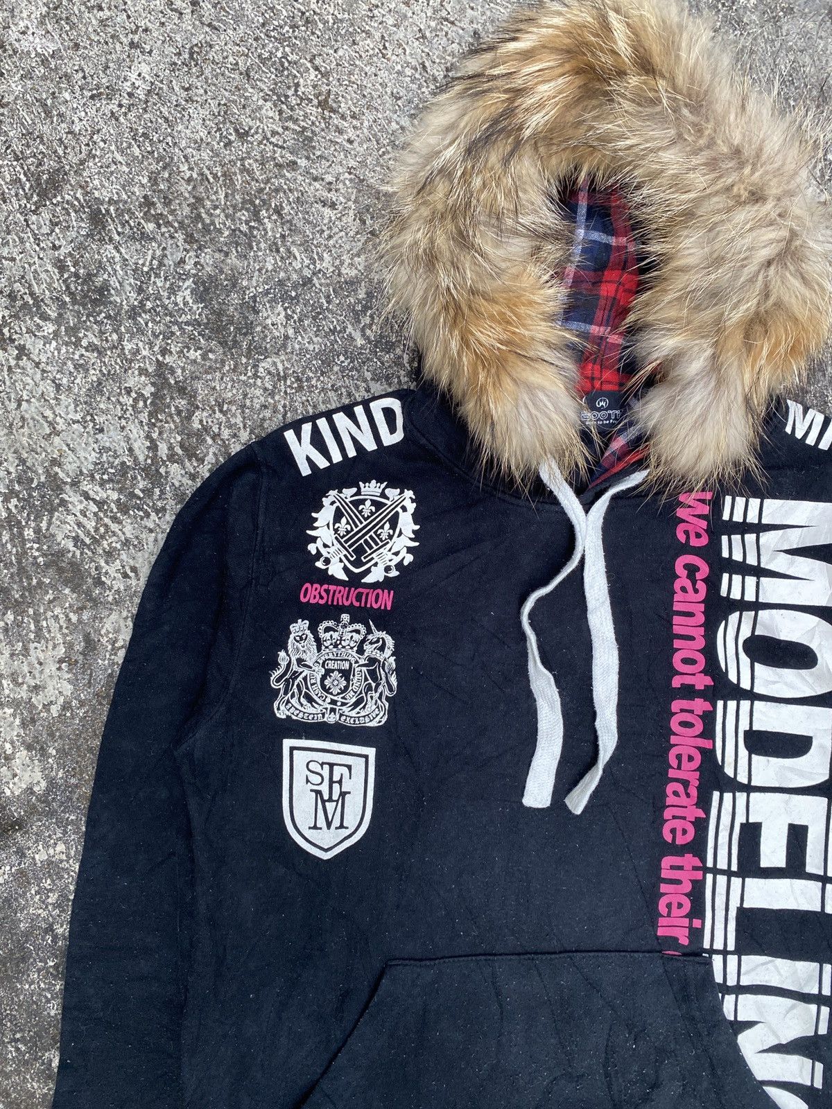 Hysteric Glamour × If Six Was Nine × Le Grande Bleu (L.G.B.) Booth- Japanese Fur Zipper Hoodie Poem Seditionaries Punk Size US M / EU 48-50 / 2 - 5 Thumbnail