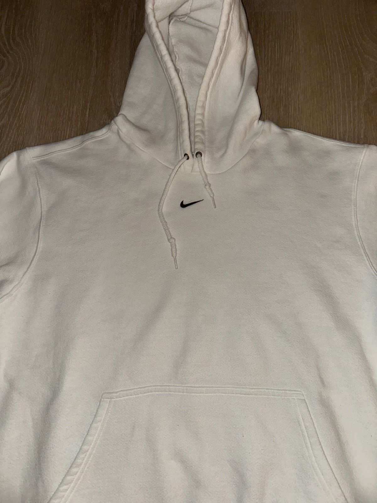 Nike × Vintage Vintage Y2K Nike Center Swoosh White Hoodie Sweatshirt Size US XL / EU 56 / 4 - 3 Thumbnail