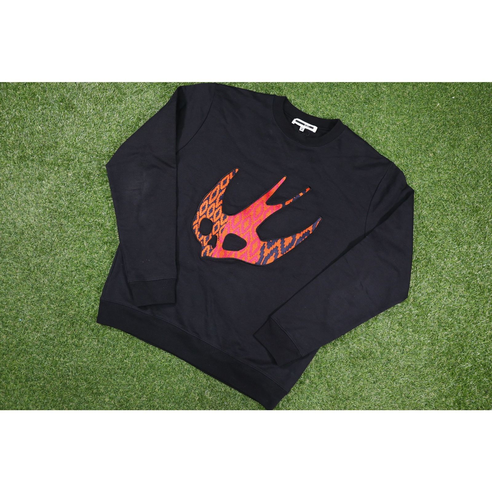 Alexander McQueen Swallow Patch Crewneck Black Size XL