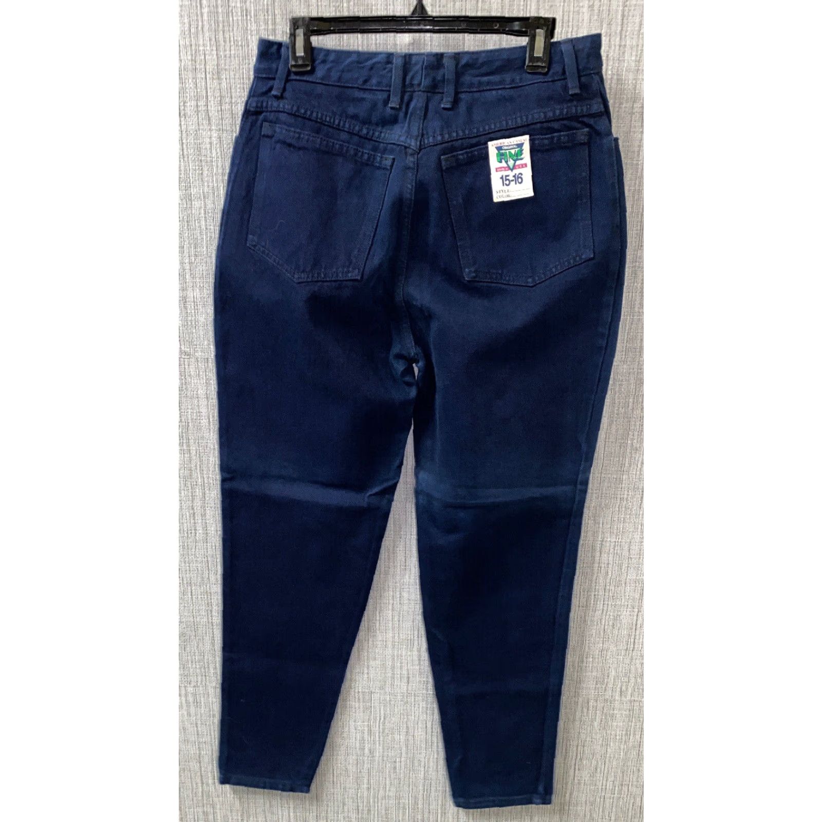Vintage Vtg 1980s Fine USA Womens Navy Blue Zip Fly Cotton Pants Size 15-16 NEW Size 36" / US 14 / IT 50 - 5 Thumbnail