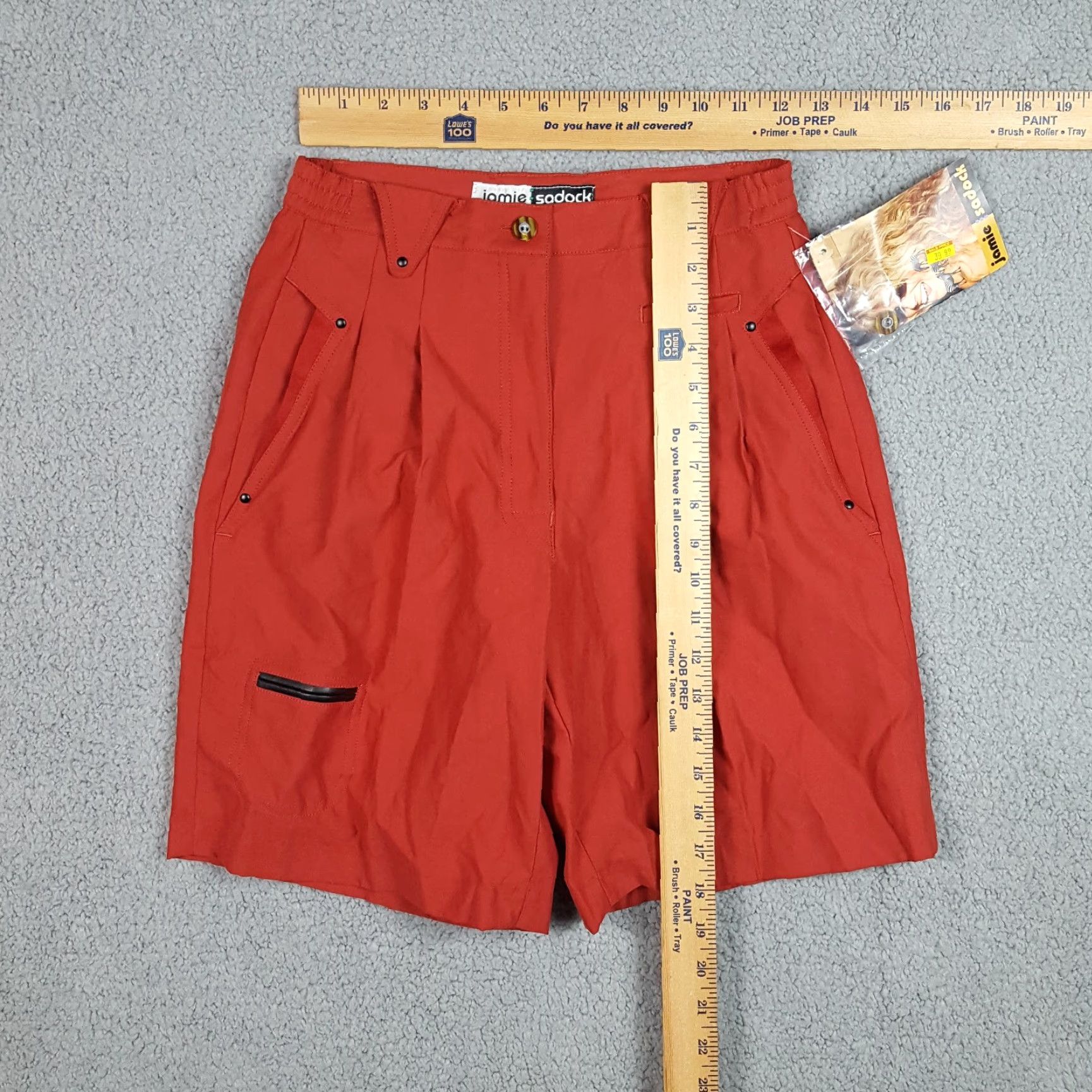 Vintage VINTAGE Cherry High Waist Pleated Relaxed Paperbag Women's Shorts Size 2 Red Athletic Golf Size 26" / US 2 / IT 38 - 7 Thumbnail
