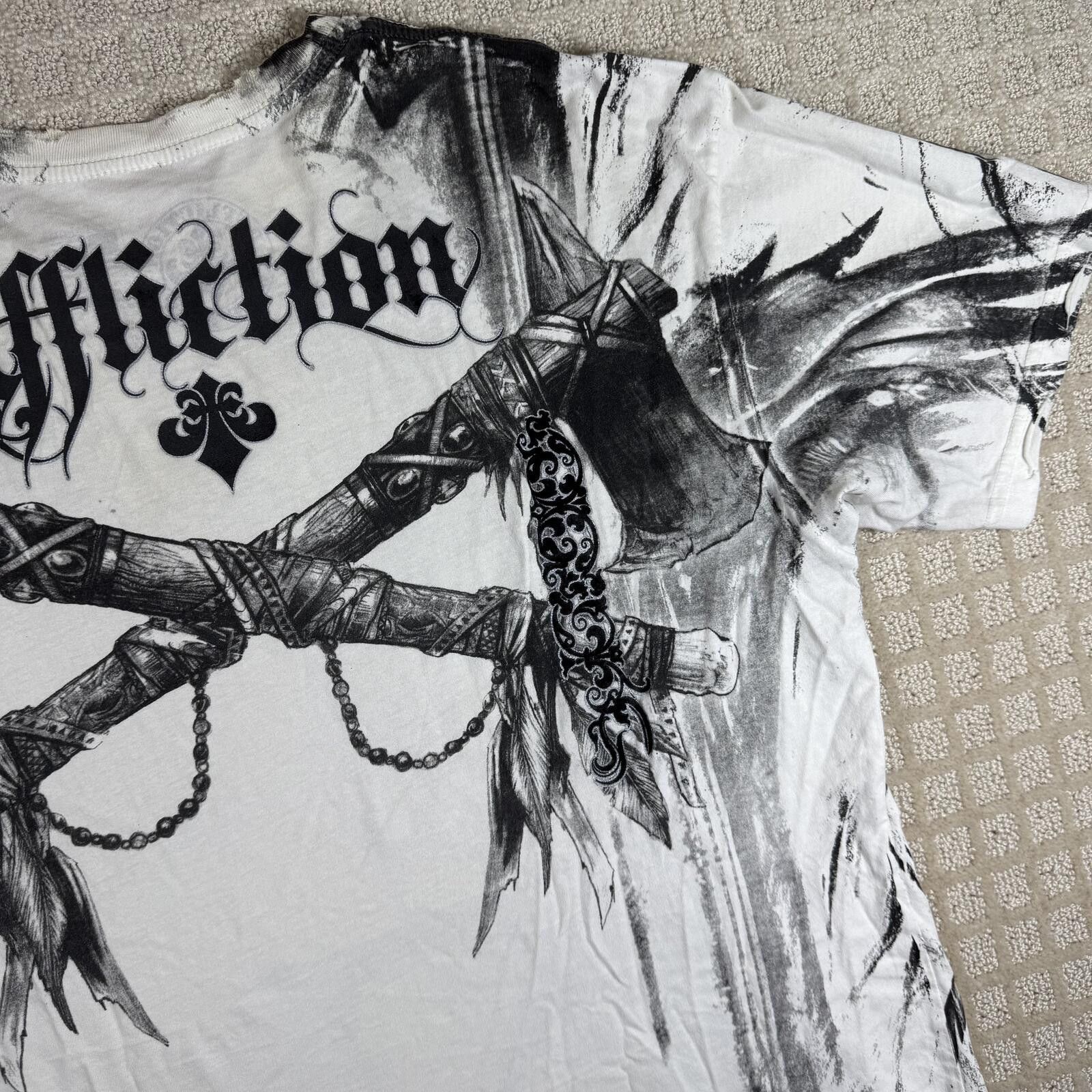 Affliction Y2K Affliction Skull Axes T Shirt 2XL Size US XXL / EU 58 / 5 - 9 Thumbnail