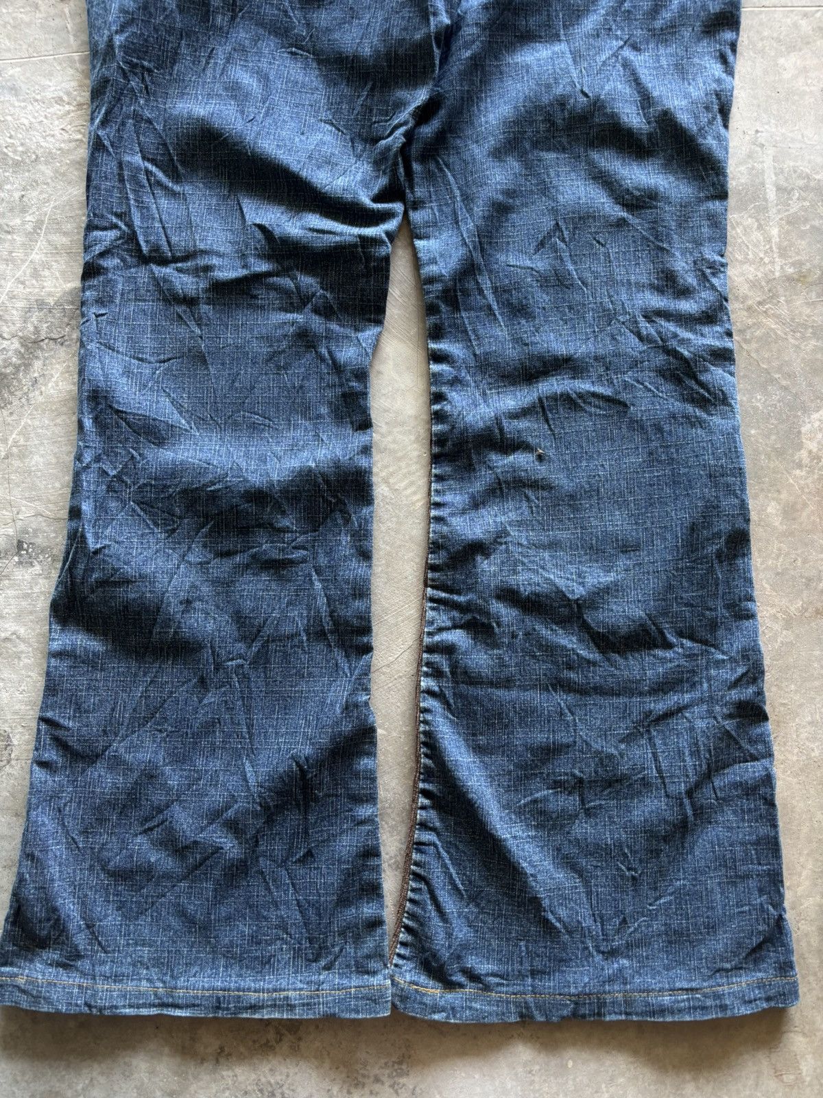 Japanese Brand PLACEMI flare japanese jeans hybrid denim curduroy Size US 31 - 15 Thumbnail