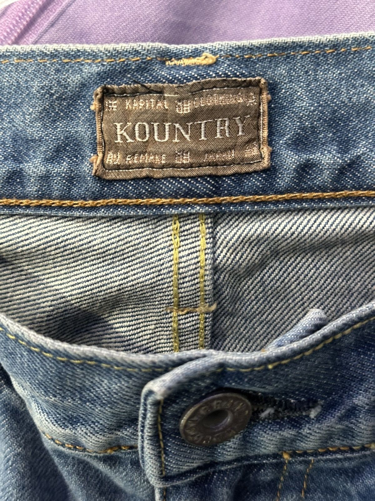 Kapital Kapital "Bone" Blue Jean Shorts Size US 38 / EU 54 - 3 Thumbnail
