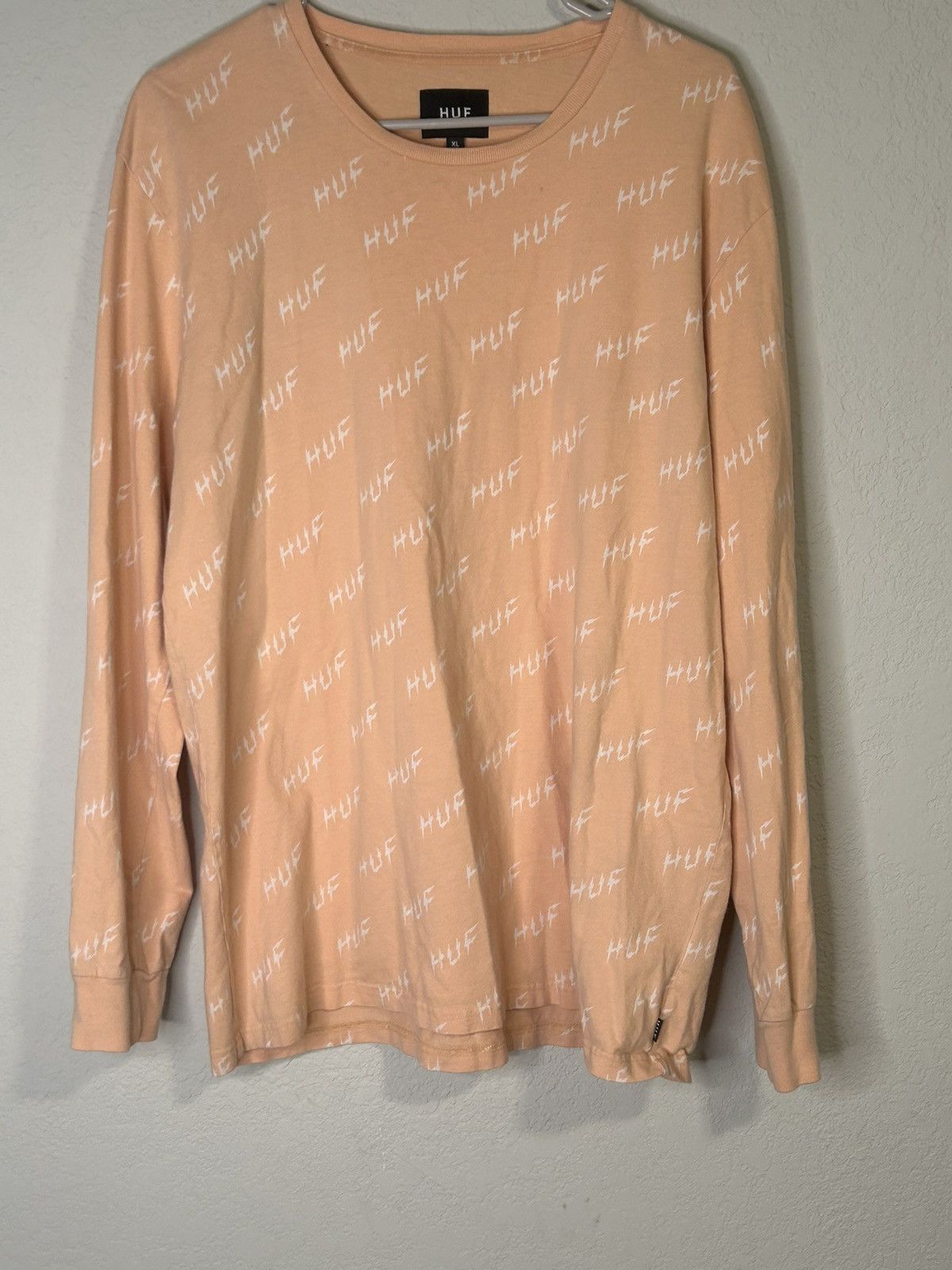 Huf HUF Men's Long Sleeve Shirt Medium White Orange Size US M / EU 48-50 / 2 - 2 Thumbnail