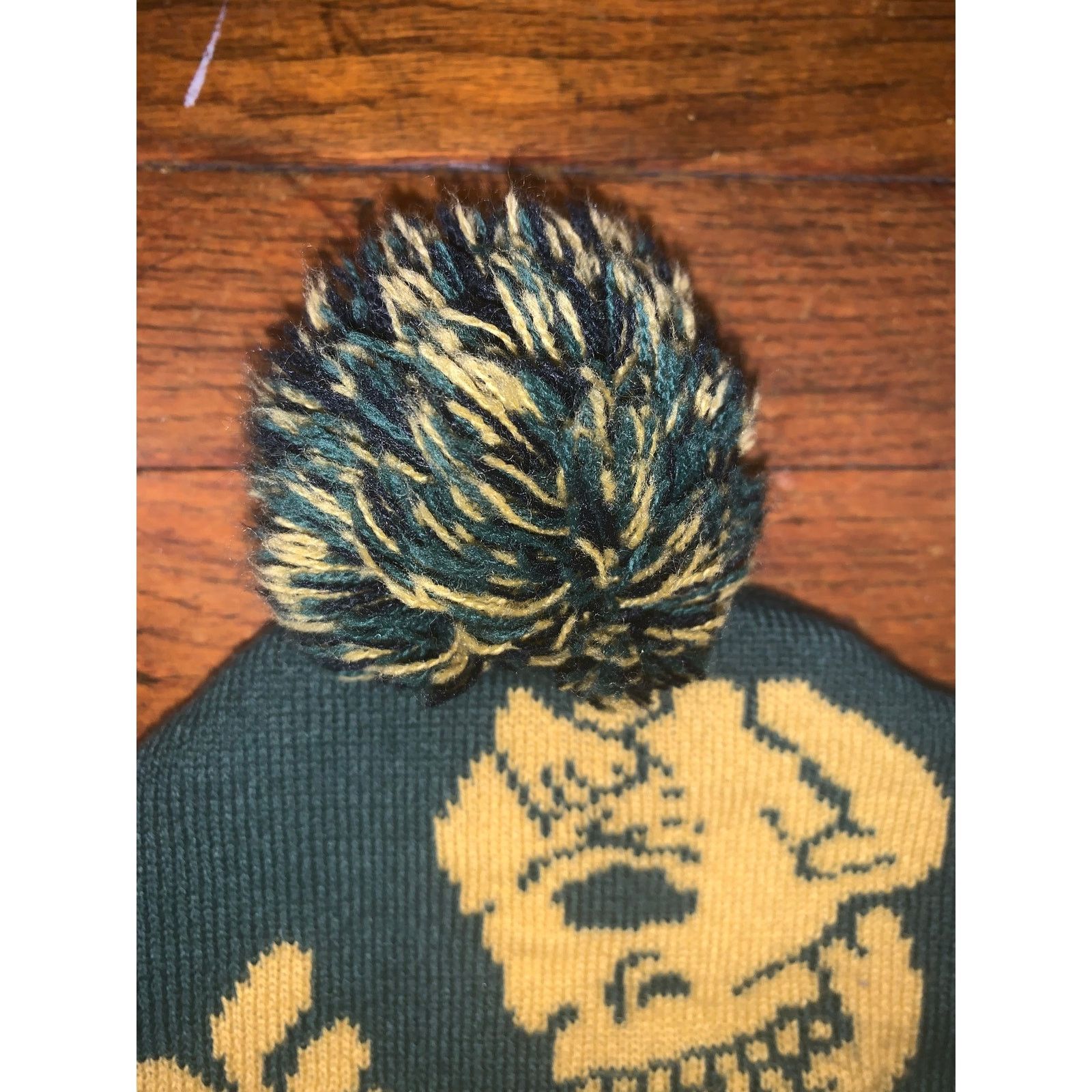 Mishka Mishka Green Puff Beanie Skull Logo | Y2K Gothic Streetwear Size ONE SIZE - 4 Thumbnail