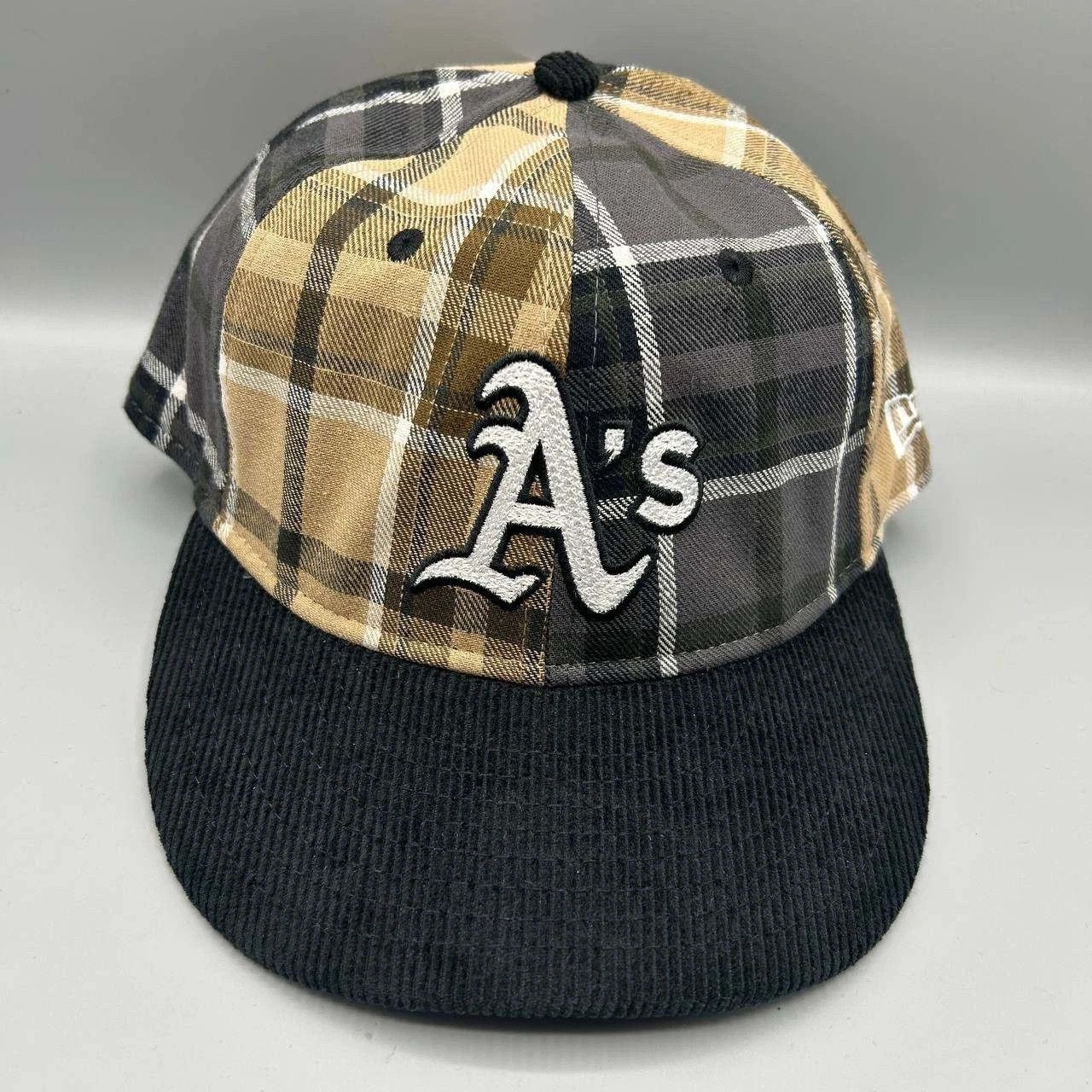 New Era Oakland Athletics Hat Men Plaid Corduroy Strap Back Cotton Size ONE SIZE - 1 Thumbnail
