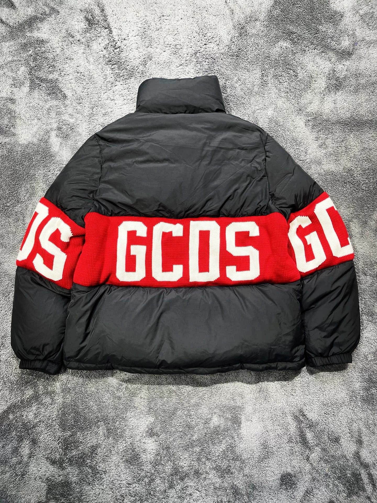 Gcds Black Red Puffer Jacket With Logos, Men's (Size M) — image 2 of 6