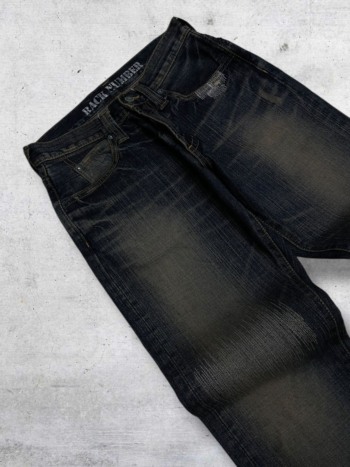 Hysteric Glamour VINTAGE BACK NUMBER JAPAN 90S WHISKERING MUDWASH STYLE DENIM Size US 28 / EU 44 - 7 Thumbnail