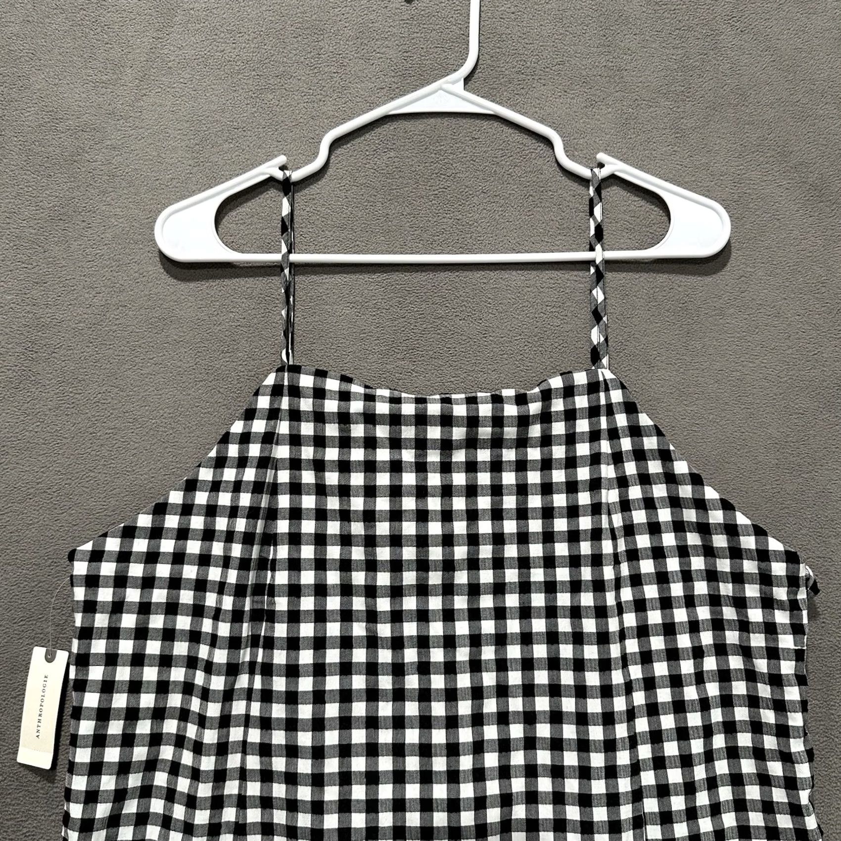 Anthropologie Anthropologie Dress Apron-Style Mini Womens XL Black White Gingham Plaid Size XL / US 12-14 / IT 48-50 - 3 Thumbnail