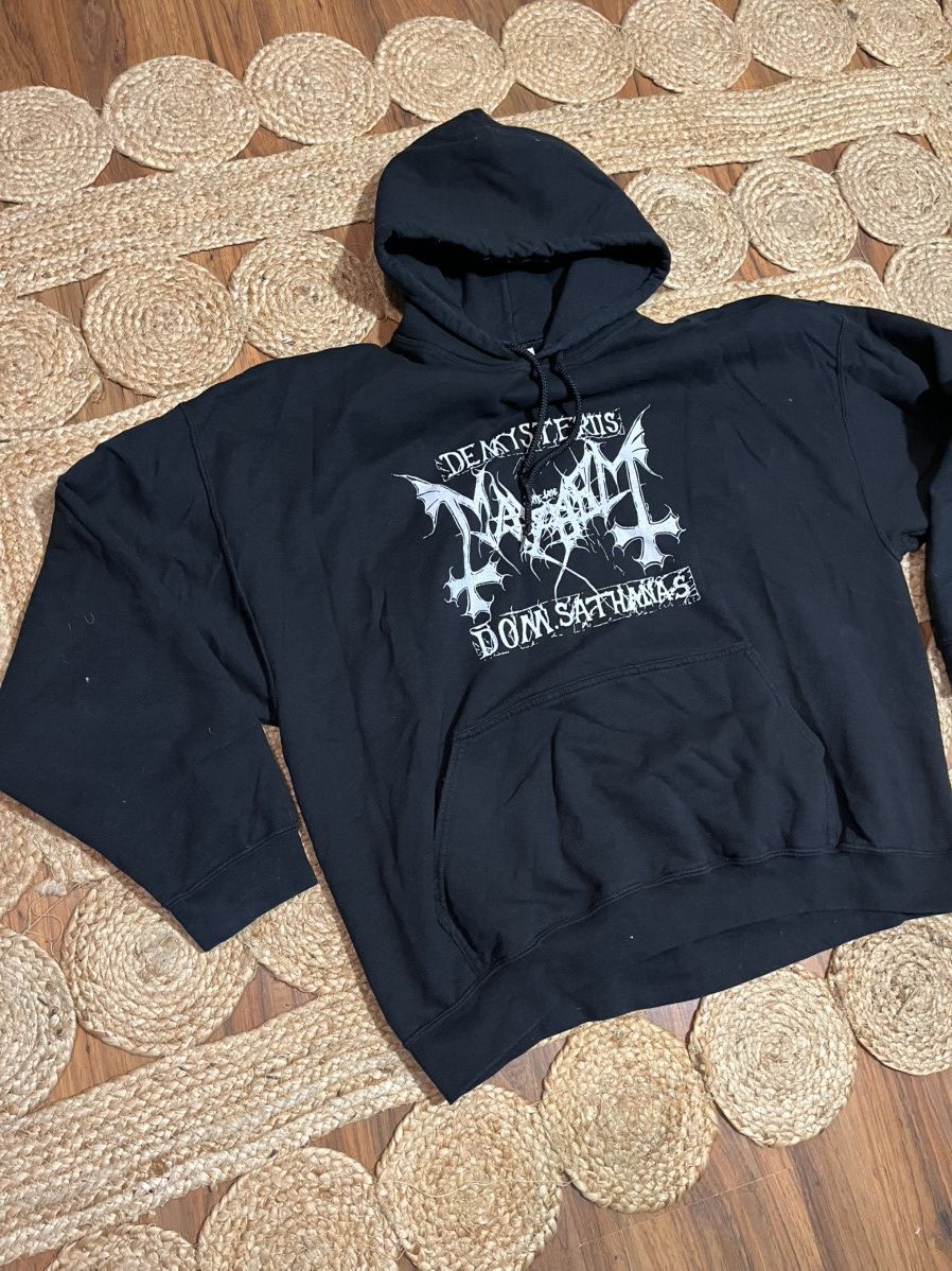 Band Tees × Vintage Early 00 Mayhem Hoodie black metal death burzum darkthrone Size US XXL / EU 58 / 5 - 3 Thumbnail