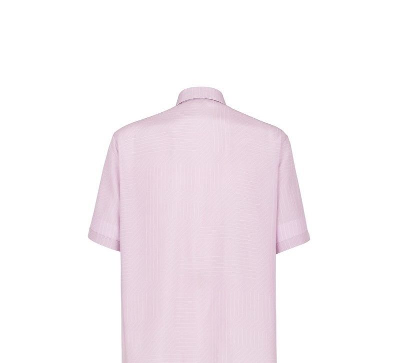 Fendi o1loc1c1024 Lavender Silk Shirt in Pink Size US XL / EU 56 / 4 - 2 Thumbnail
