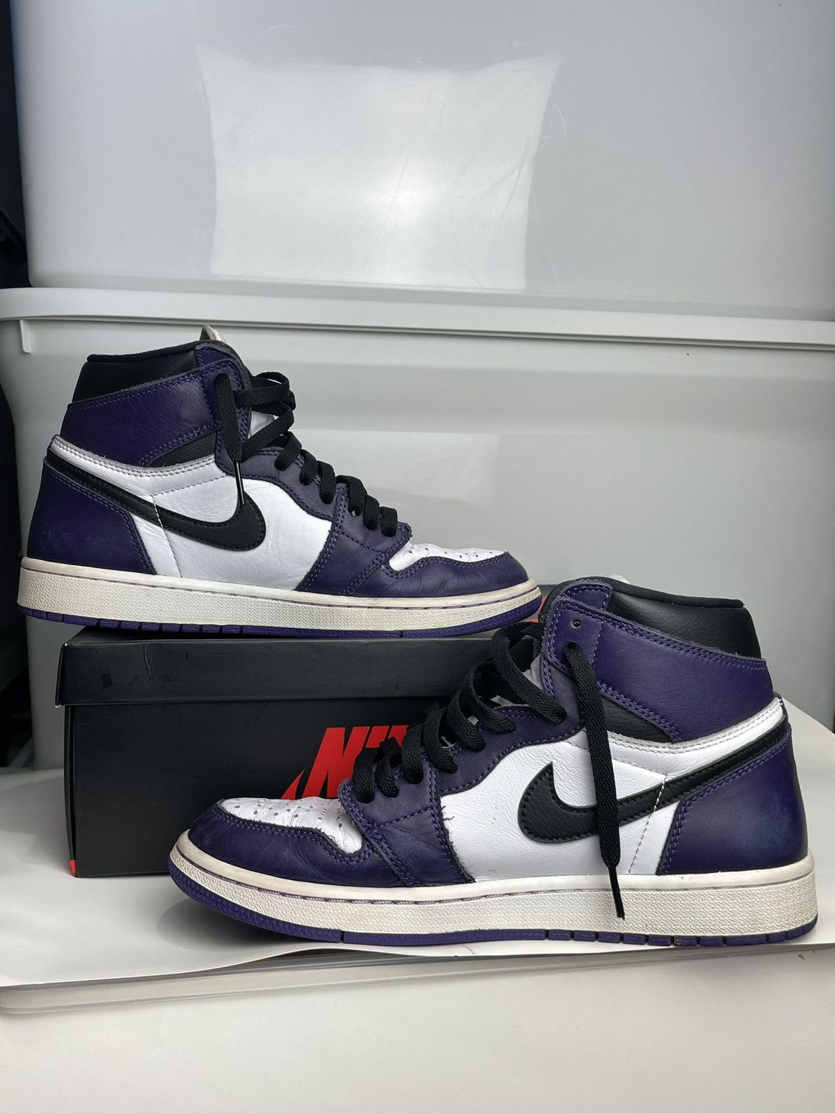Nike Jordan 1 Court Purple 2.0 Size 8.5 Beat Nike OG Box/Laces Size US 8.5 / EU 41-42 - 2 Thumbnail