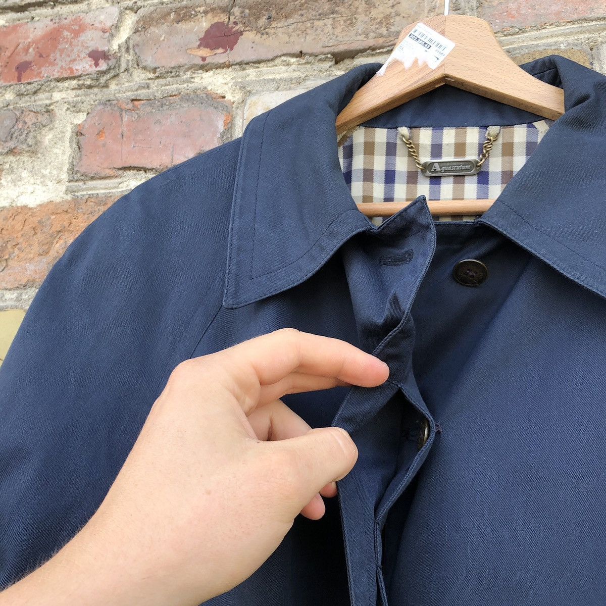 Aquascutum Vintage Aquascutum Coat Jacket Trench Checkered Size L / US 10 / IT 46 - 9 Thumbnail