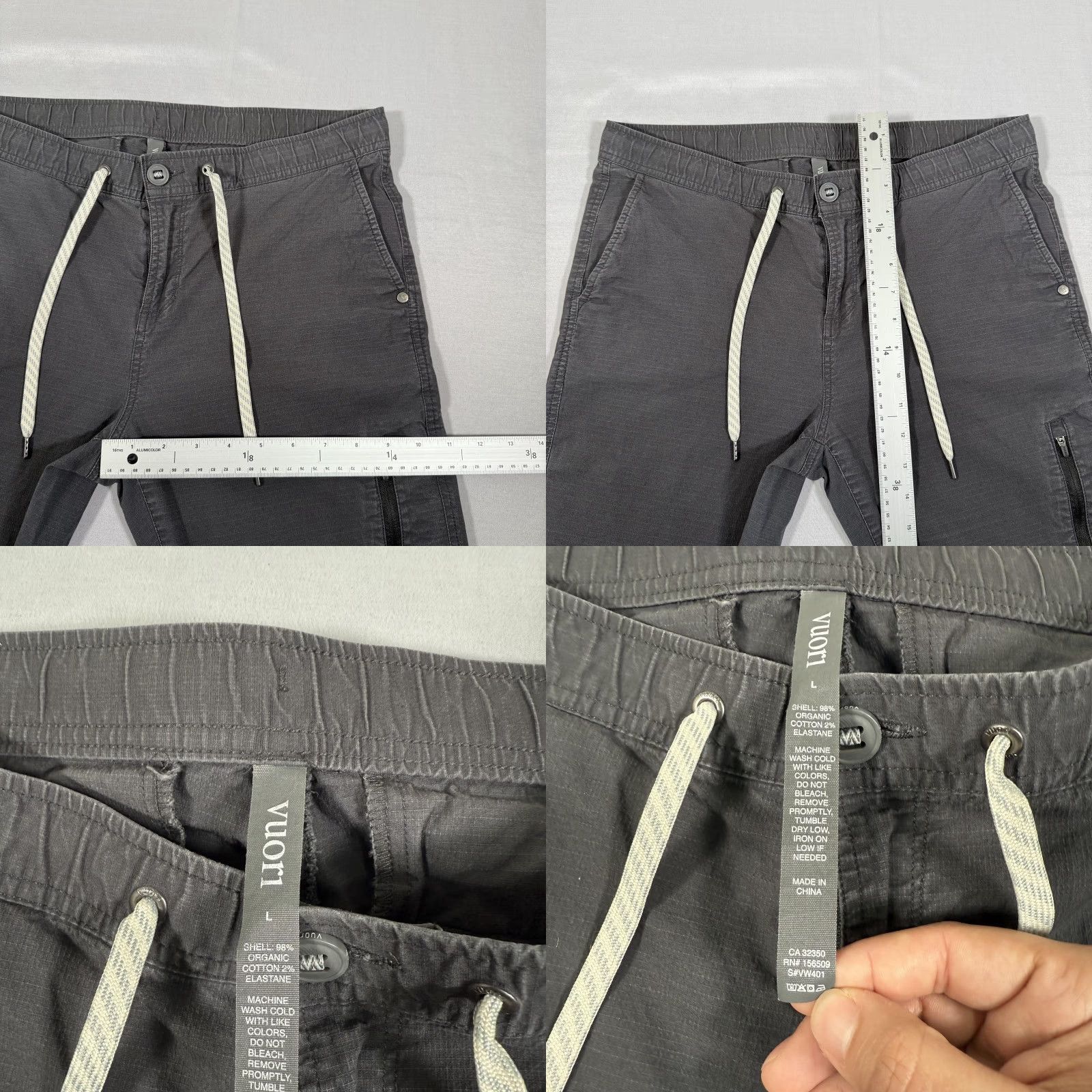 Vuori Vuori Pants Womens Large Gray Ripstip Climber Slim Fit Stretch Gym Outdoor VW401 Size 36" / US 14 / IT 50 - 8 Thumbnail