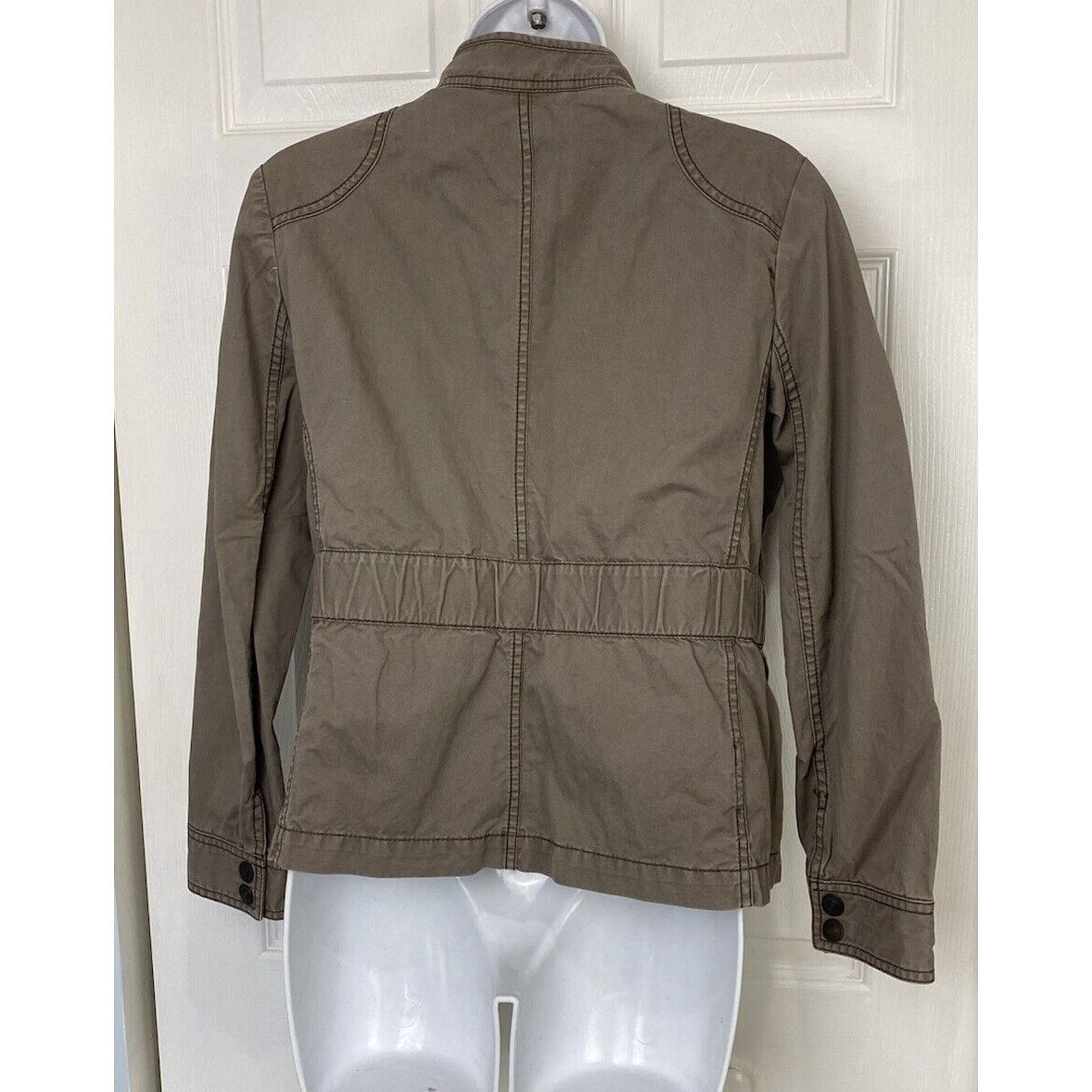 Loft Ann Taylor Loft Jacket Khaki Military Cargo Utility Button Size M / US 6-8 / IT 42-44 - 4 Thumbnail