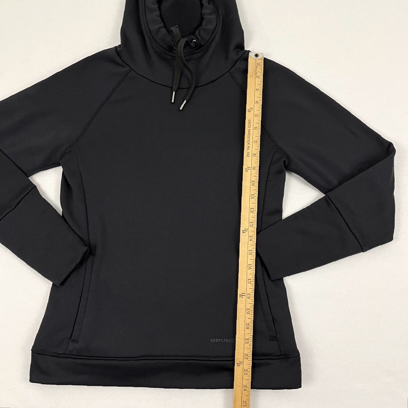 Vintage Grudens Grundens Hoodie Womens Small Black Fleece Lined Pullover Sweatshirt Fishing Size S / US 4 / IT 40 - 4 Thumbnail
